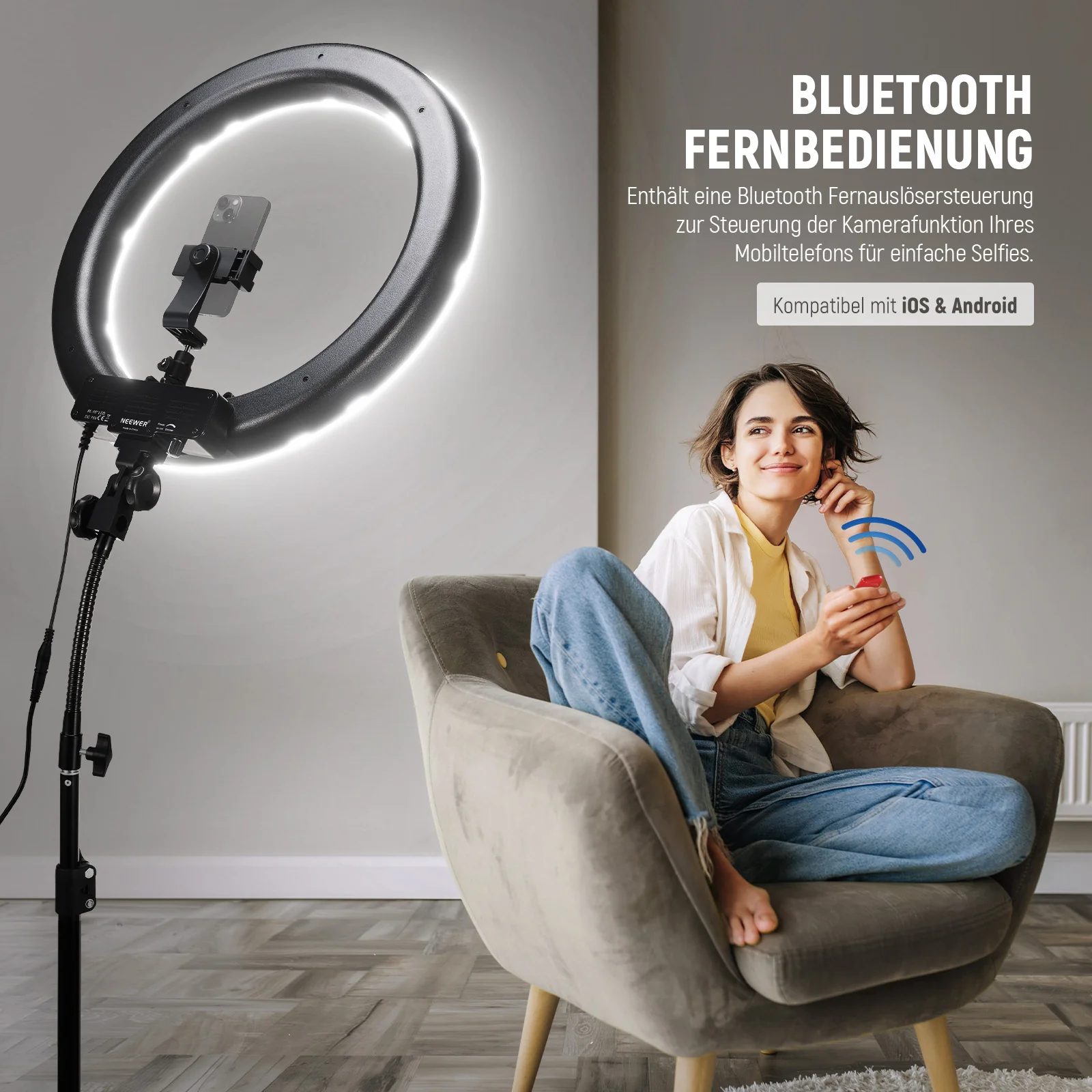 NEEWER RL-18 55W 18 Zoll Ringlicht Set - Image 5