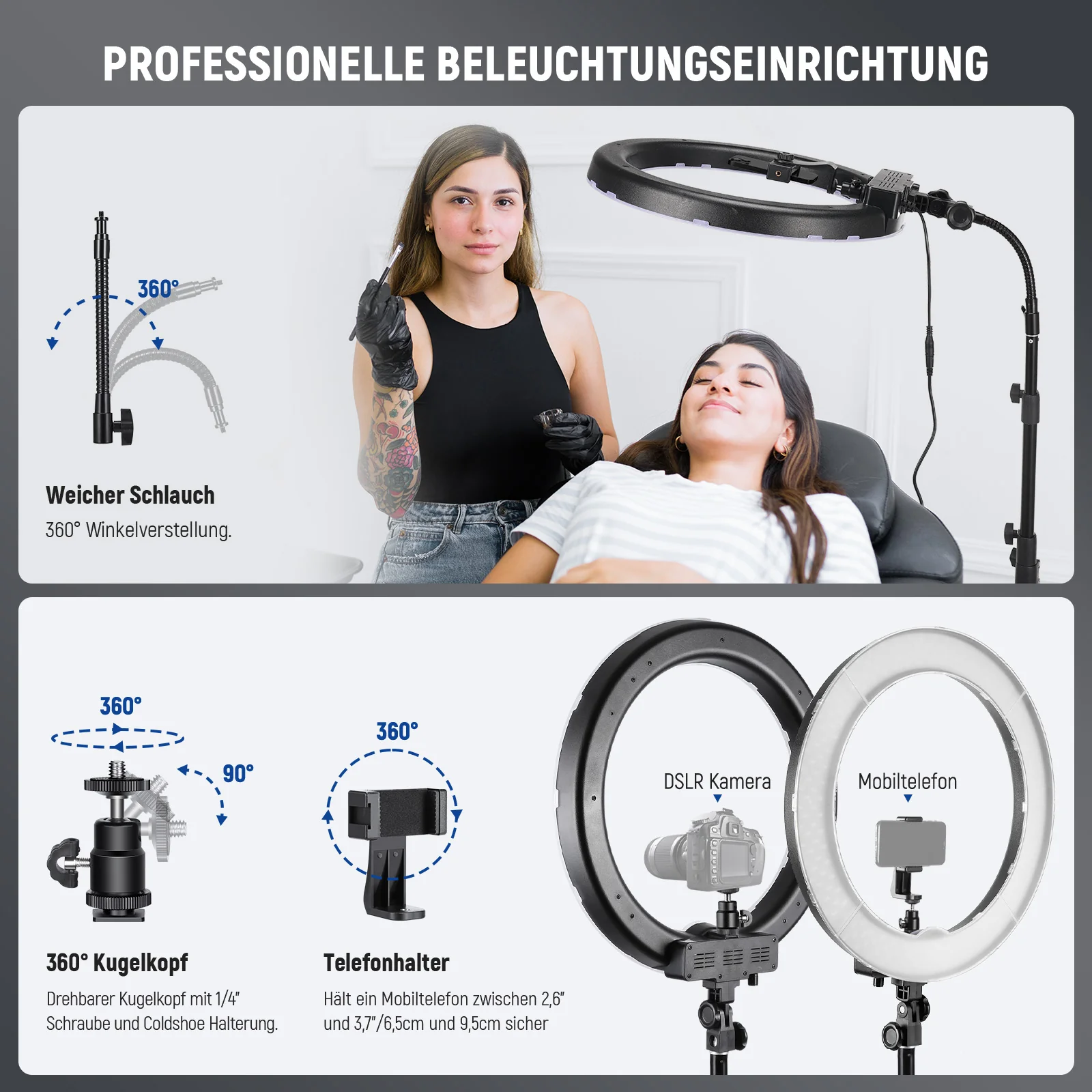 NEEWER RL-18 55W 18 Zoll Ringlicht Set - Image 6