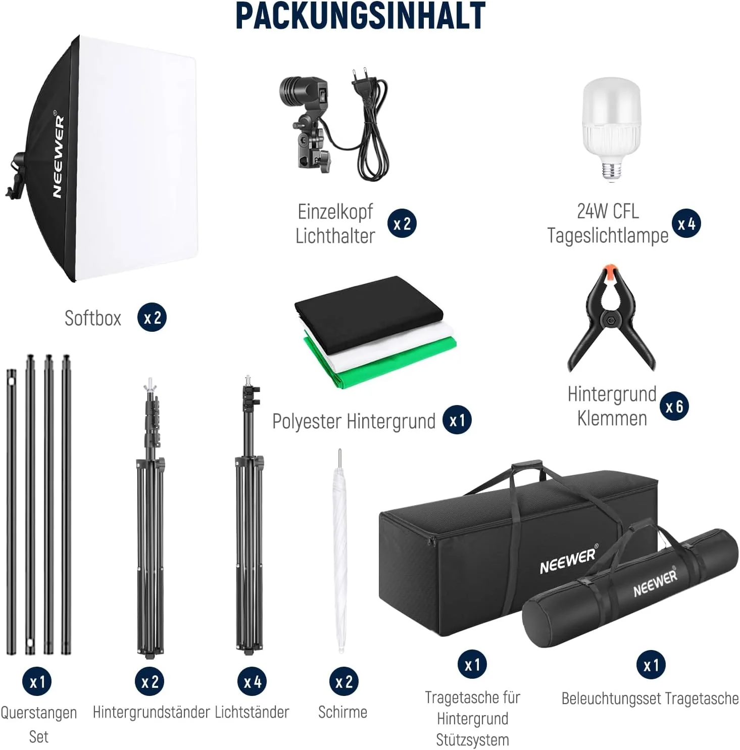 NEEWER NK100 3x2.6m Hintergrund-Stützsystem Beleuchtungsset mit LED-Lampe - Image 8