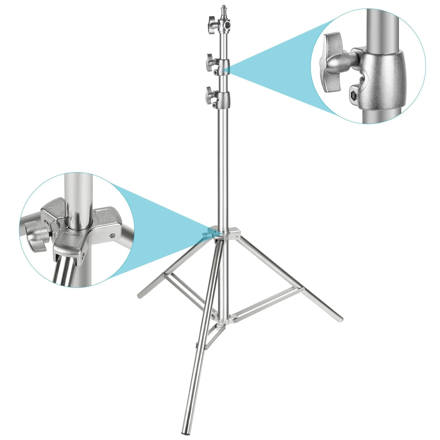 NEEWER 2er Pack ST-200SS 200cm Edelstahl Fotografie Lampenstativ - Image 3