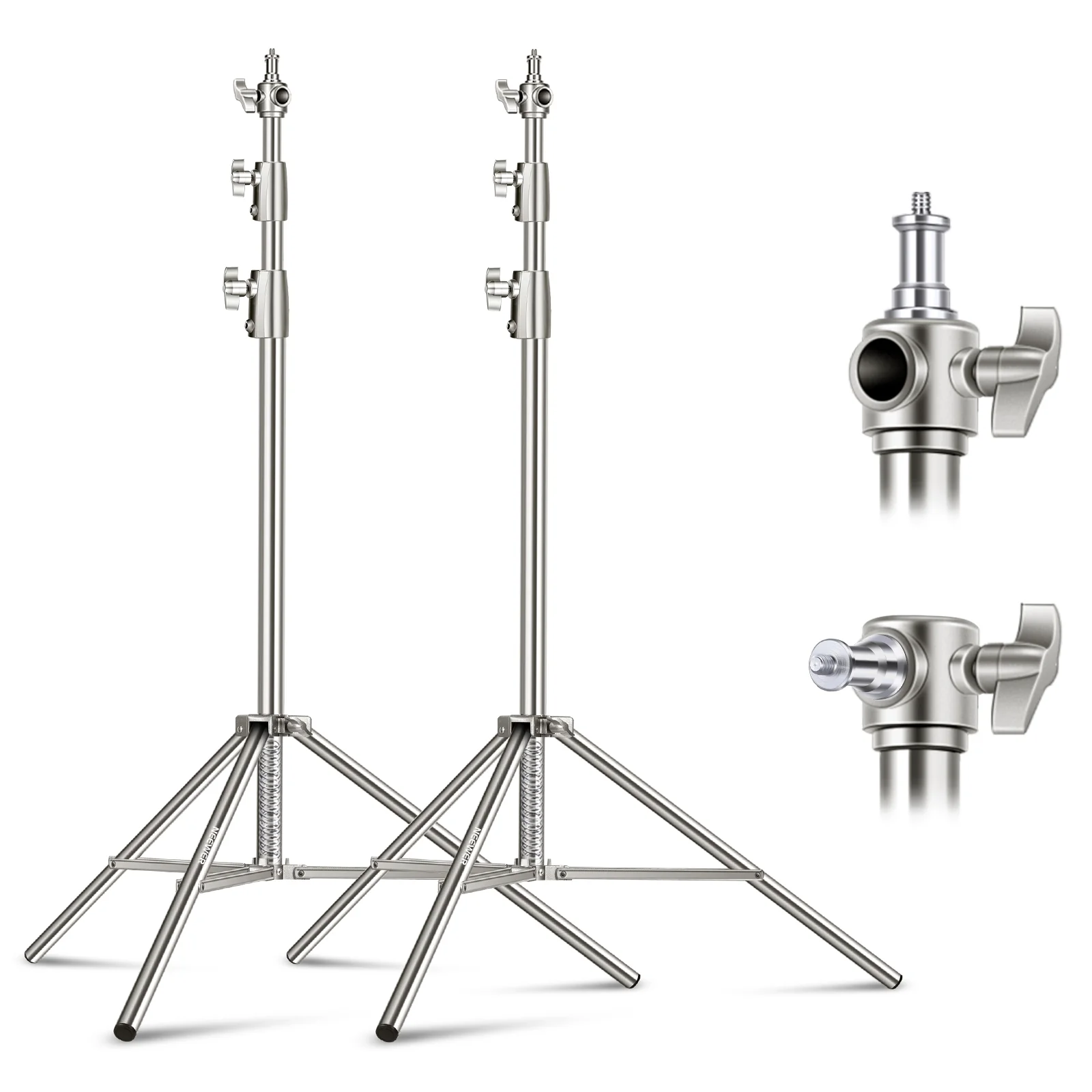 NEEWER 2er Pack ST-200SS 200cm Edelstahl Fotografie Lampenstativ - Image 8