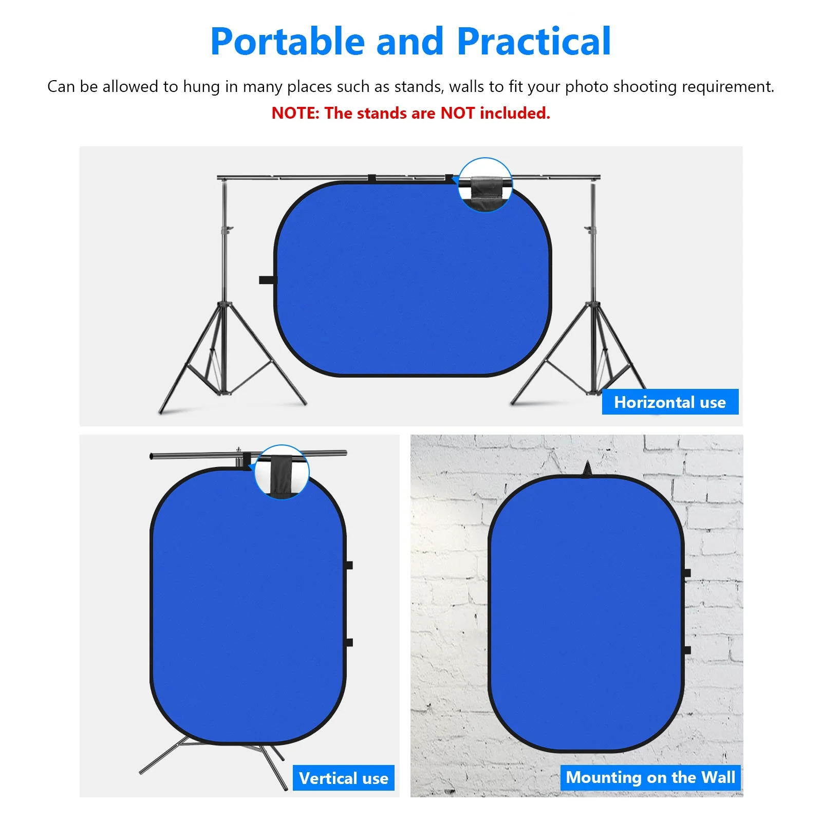 NEEWER 1.5x2m 2-in-1 faltbarer Chroma Key Hintergrund(grün & blau) - Image 5