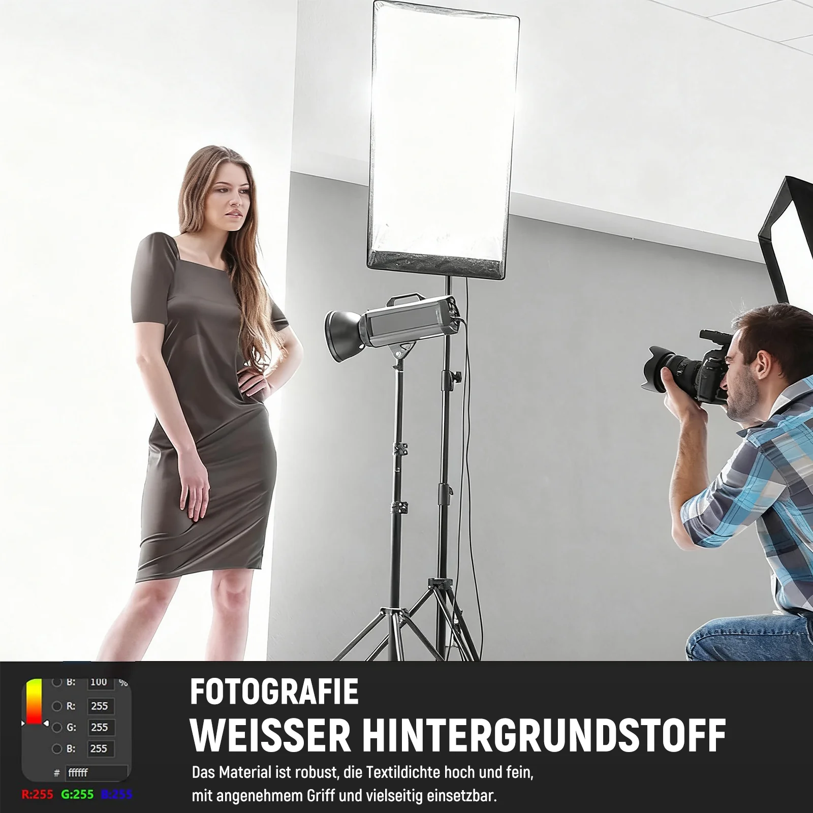 NEEWER 1.8x2.8m Faltbarer Fotostudio Hintergrund aus Polyester - Image 5