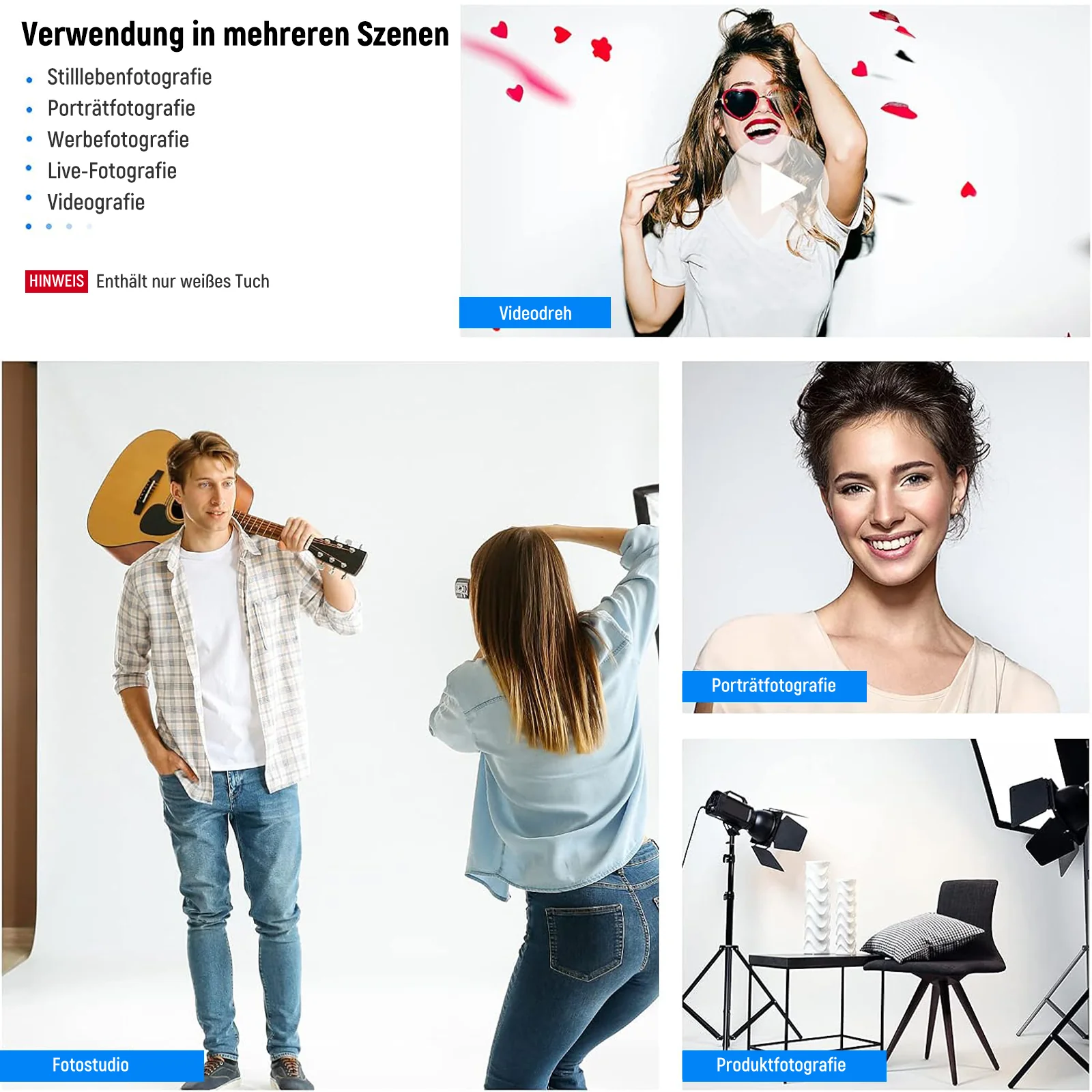 NEEWER 1.8x2.8m Faltbarer Fotostudio Hintergrund aus Polyester - Image 6