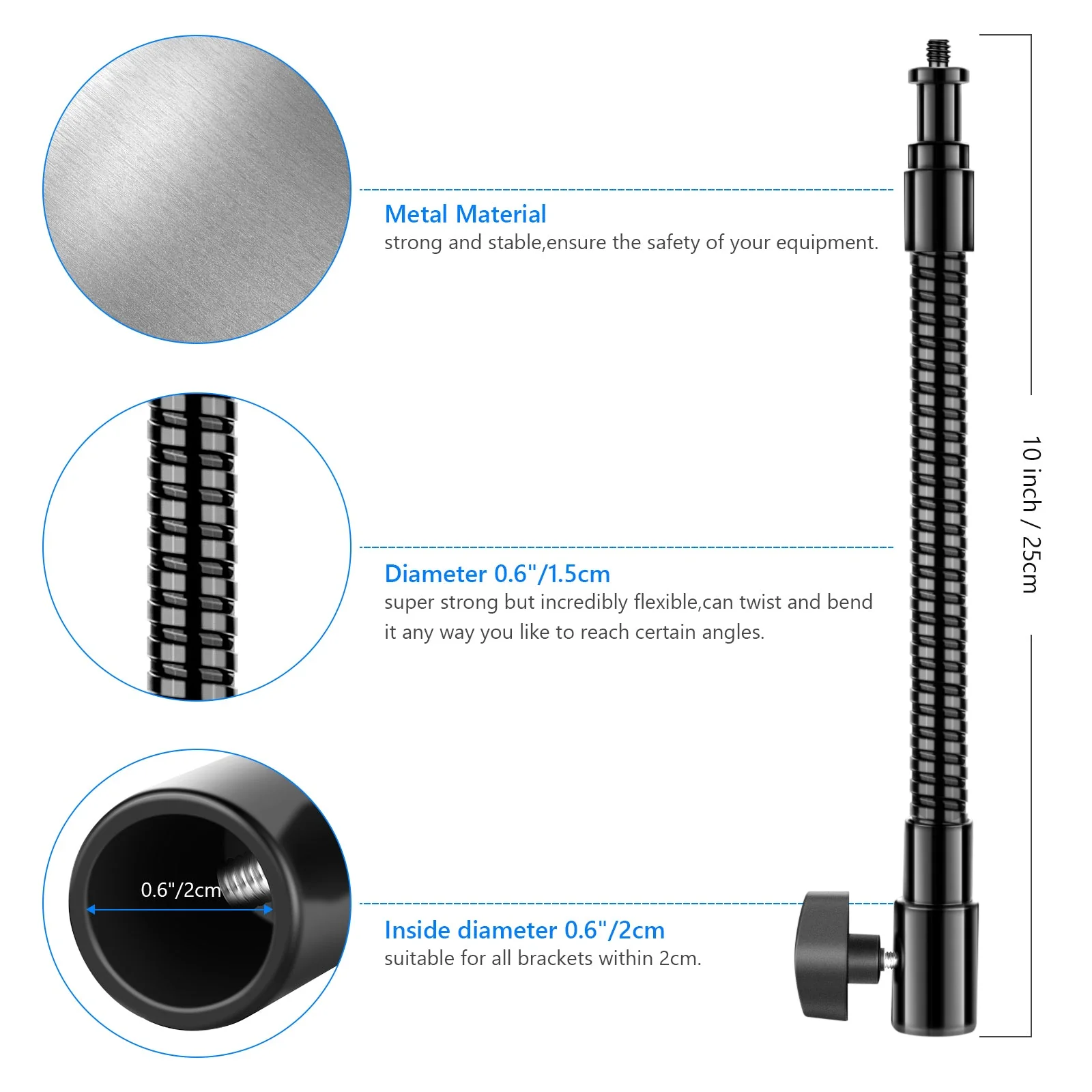 NEEWER RL-NA-ST2 Flexibler Metall Rohrarm für LED Ringlicht - Image 5