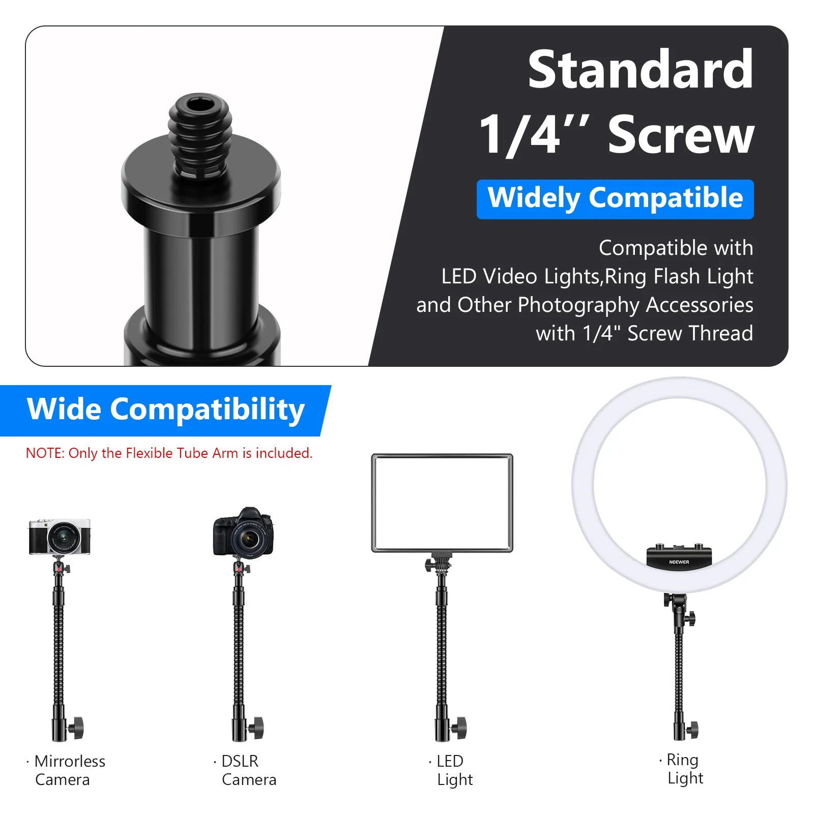 NEEWER RL-NA-ST2 Flexibler Metall Rohrarm für LED Ringlicht - Image 6