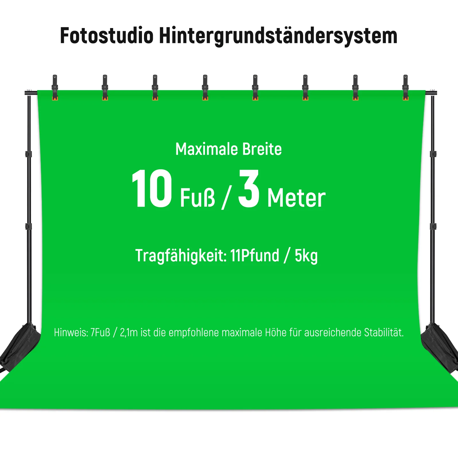 NEEWER 2.1x3m verstellbares Hintergrundstativ-Set für Fotostudios - Image 2