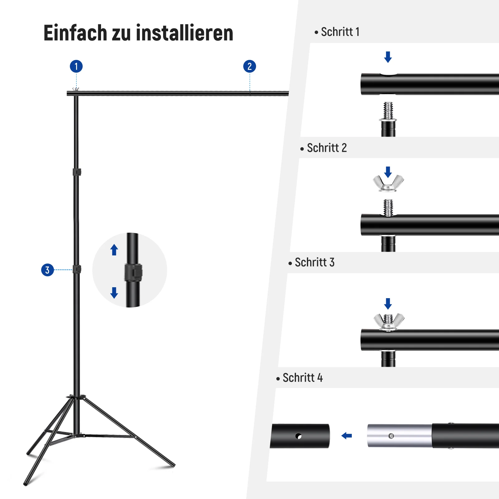 NEEWER 2.1x3m verstellbares Hintergrundstativ-Set für Fotostudios - Image 3
