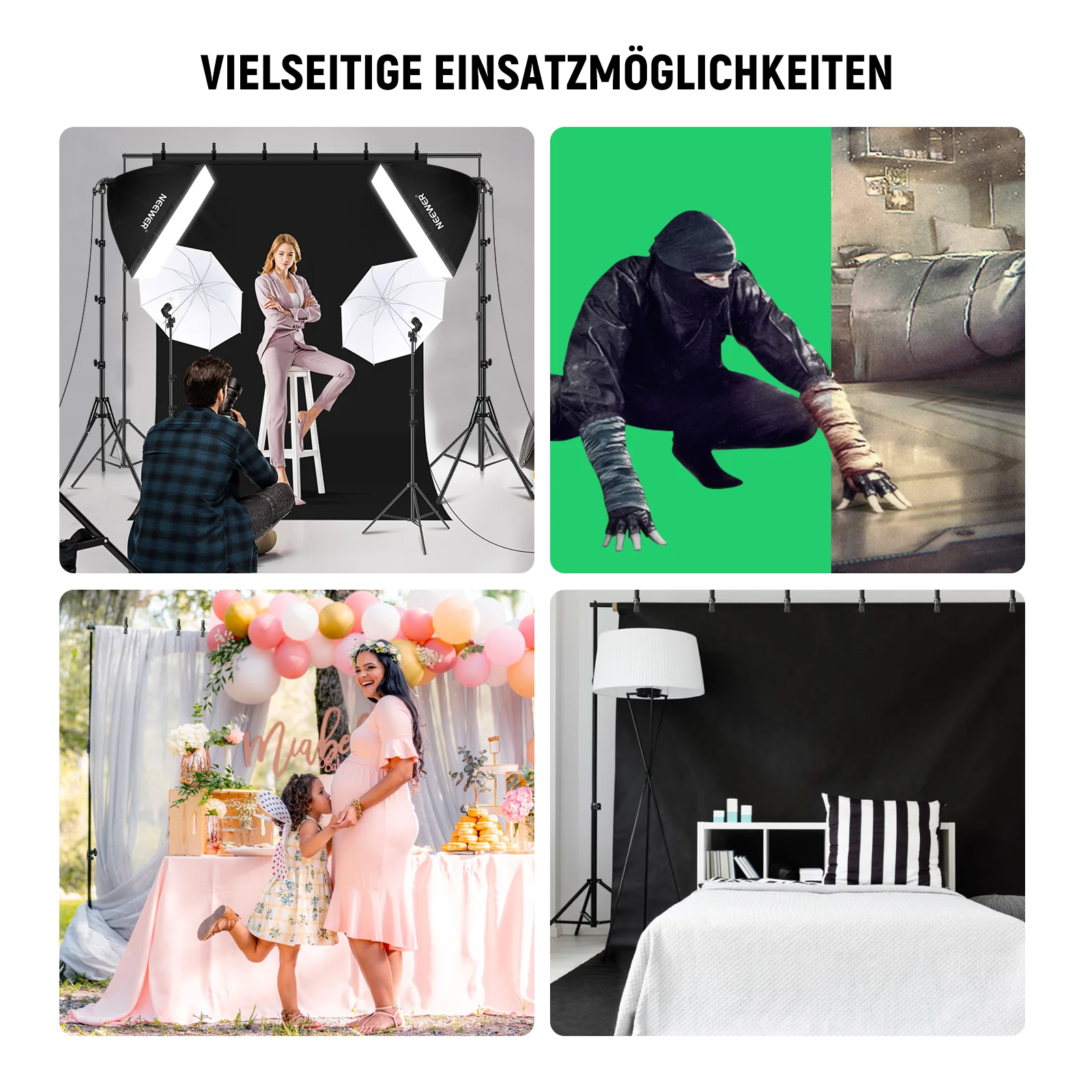 NEEWER NK102 2.6x3m Fotografie Beleuchtungsset mit Hintergrund - Image 3