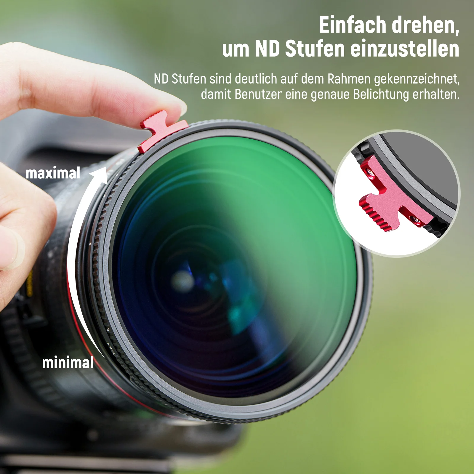 NEEWER 2-in-1 Schwarz-Diffusion 1/4 Effekt mit Variable ND2-ND32-ND Filter - Image 4