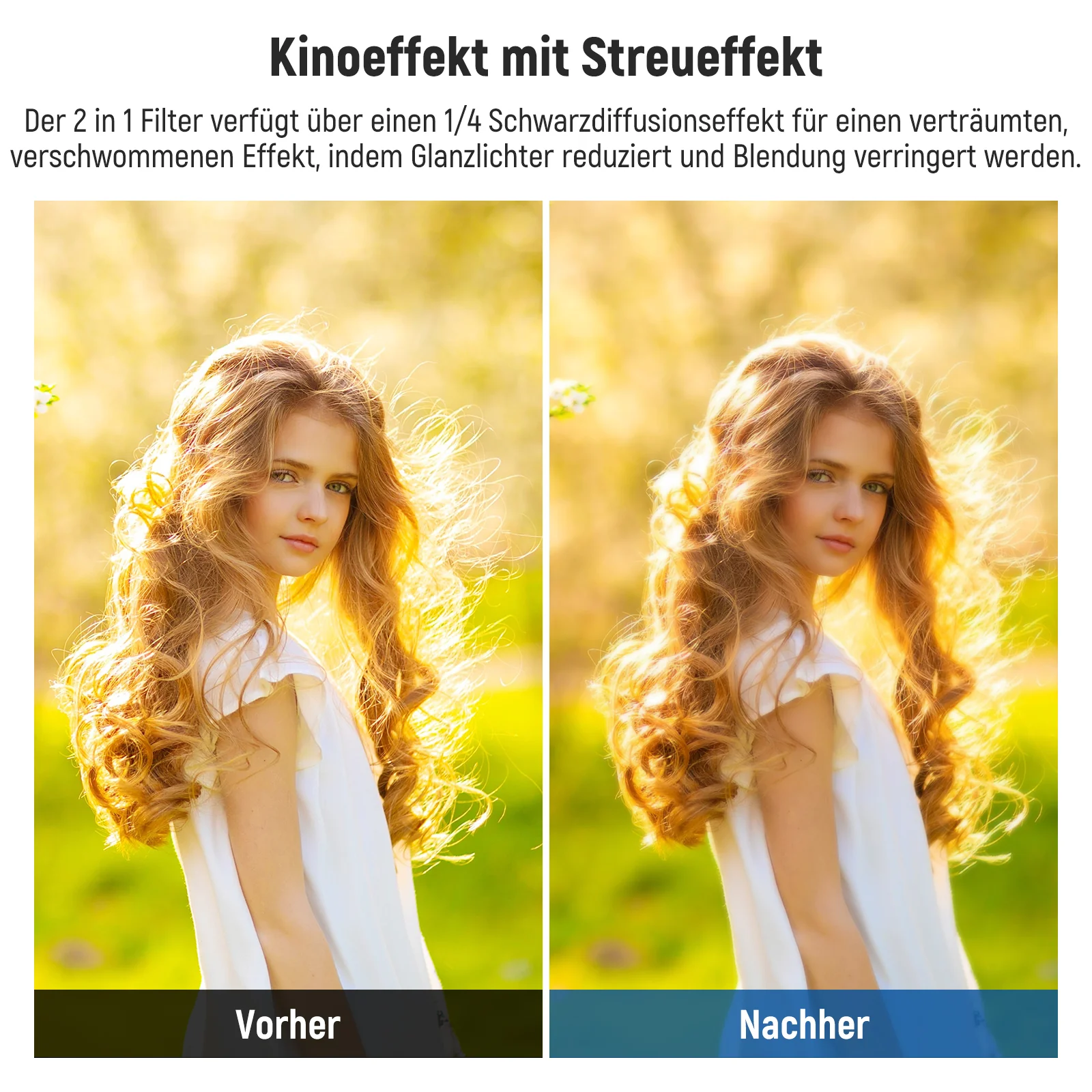 NEEWER 2-in-1 Schwarz-Diffusion 1/4 Effekt mit Variable ND2-ND32-ND Filter - Image 5