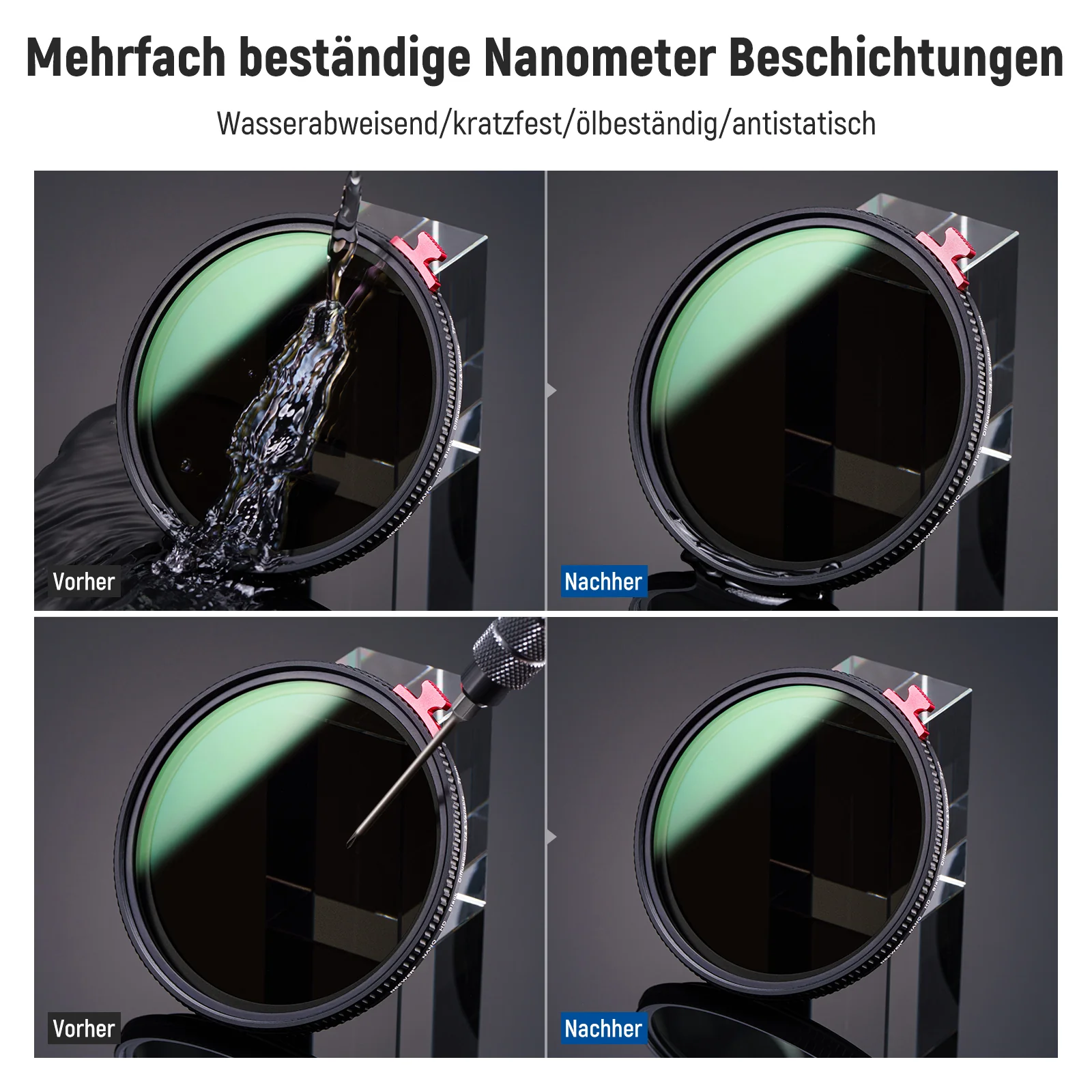 NEEWER 2-in-1 Schwarz-Diffusion 1/4 Effekt mit Variable ND2-ND32-ND Filter - Image 8