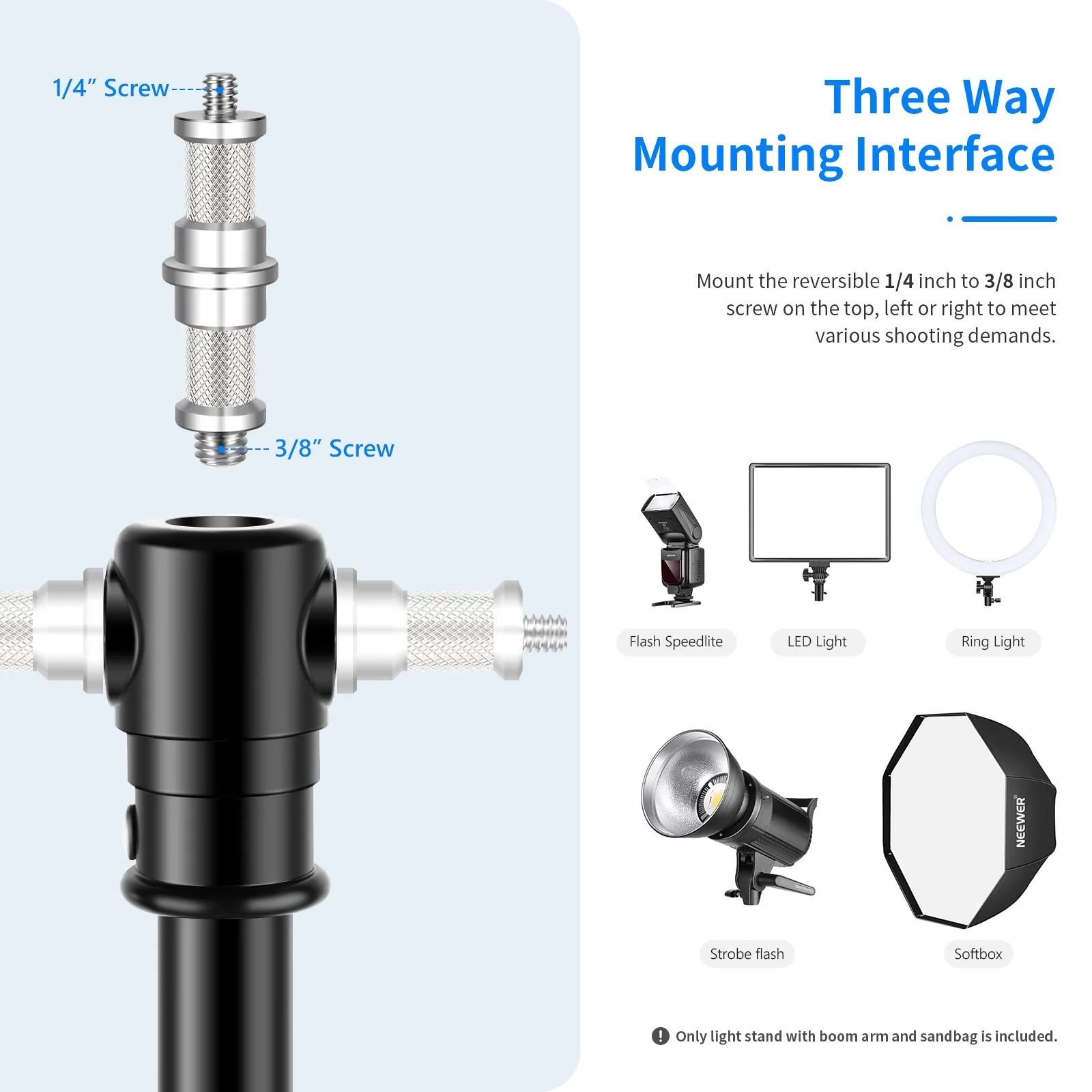 NEEWER ST-CB 297cm 2-in-1-Foto-Lichtstativ - Image 3