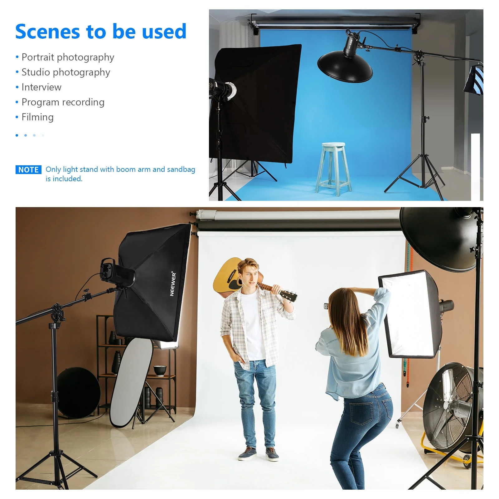 NEEWER ST-CB 297cm 2-in-1-Foto-Lichtstativ - Image 8