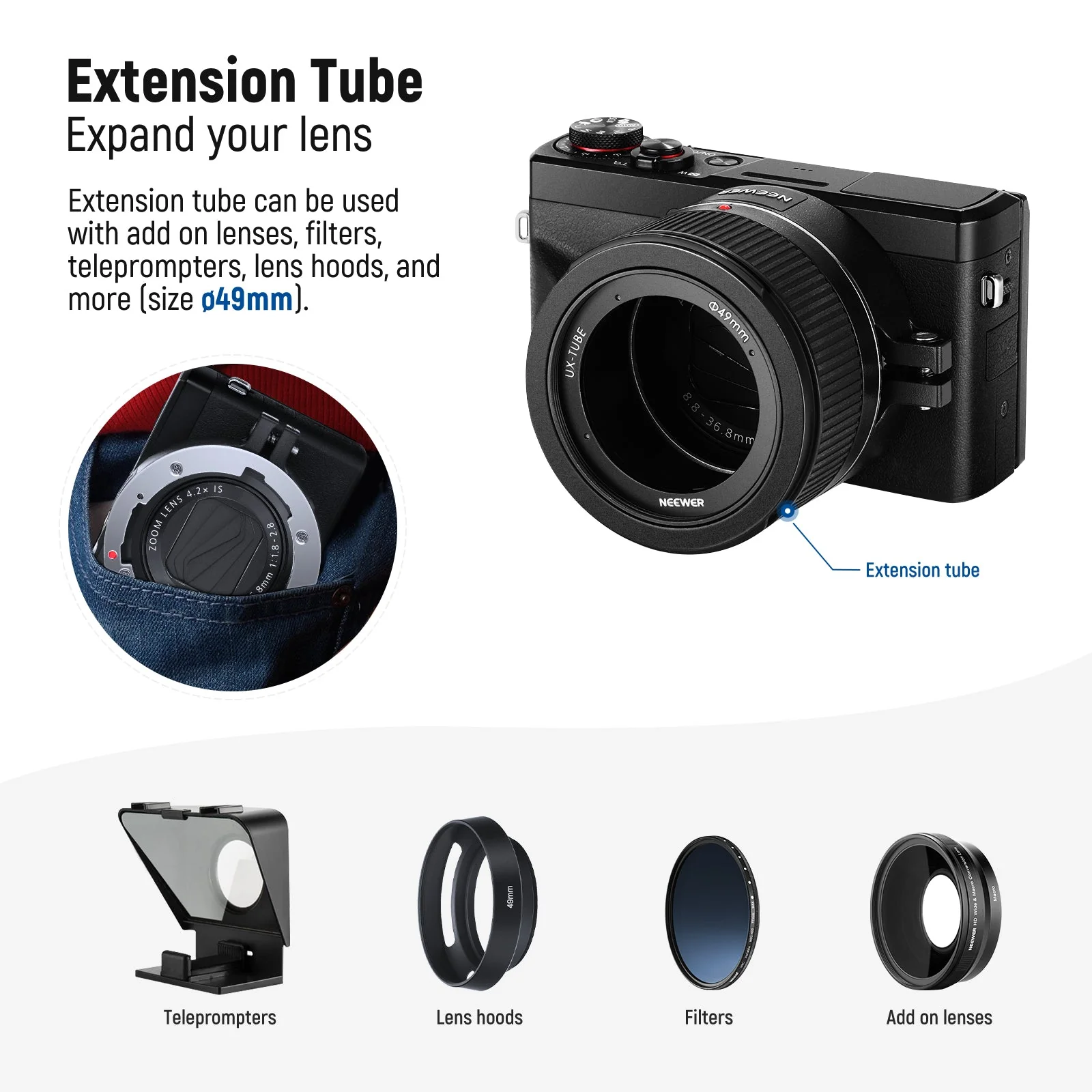 NEEWER 2-in-1 Weitwinkel-Objektiv & 10x Makro-Objektiv für Canon G7X Mark III - Image 8