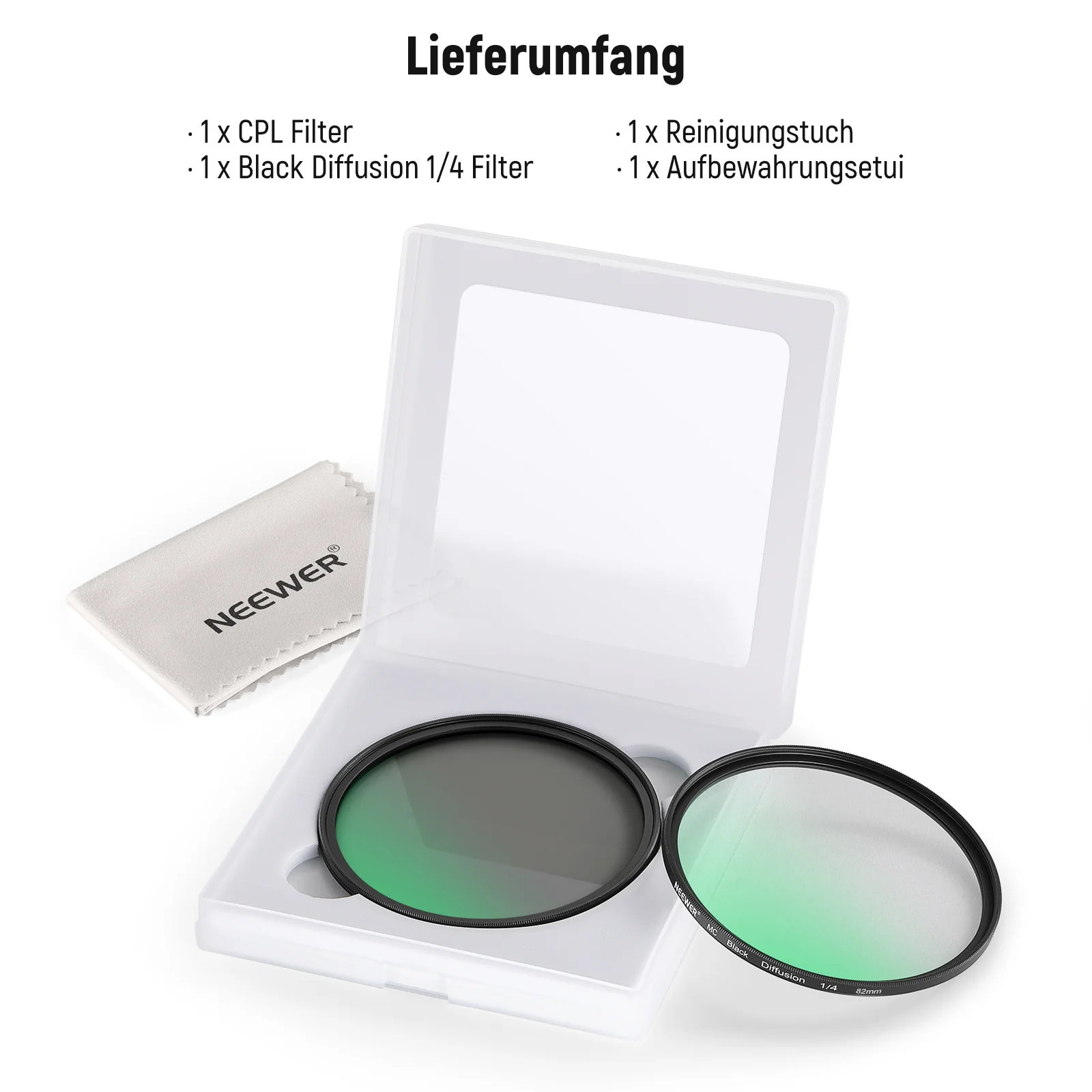 NEEWER 2er Pack CPL + Black Diffusion 1/4 Filter Set - Image 8