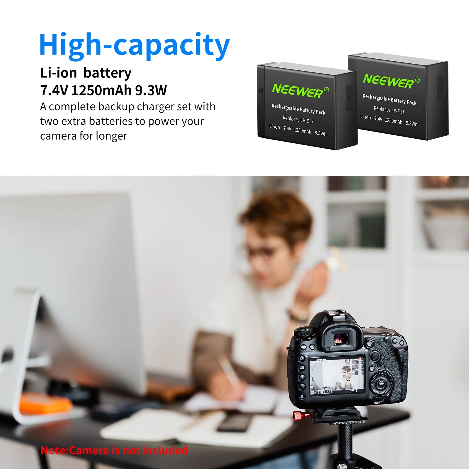 NEEWER 2er Pack LP-E17 Ersatzakku und Dual USB Ladegerät für Canon - Image 7