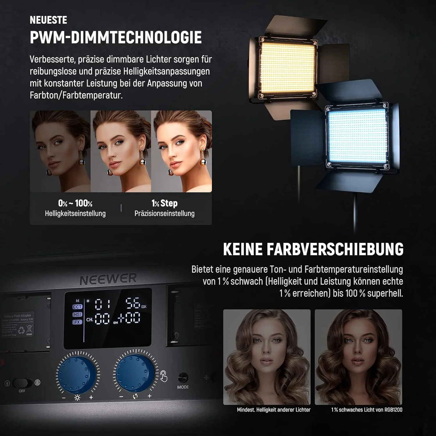 NEEWER 2er Pack RGB1200 LED Videoleuchte mit APP/2,4G Funksteuerung - Image 3