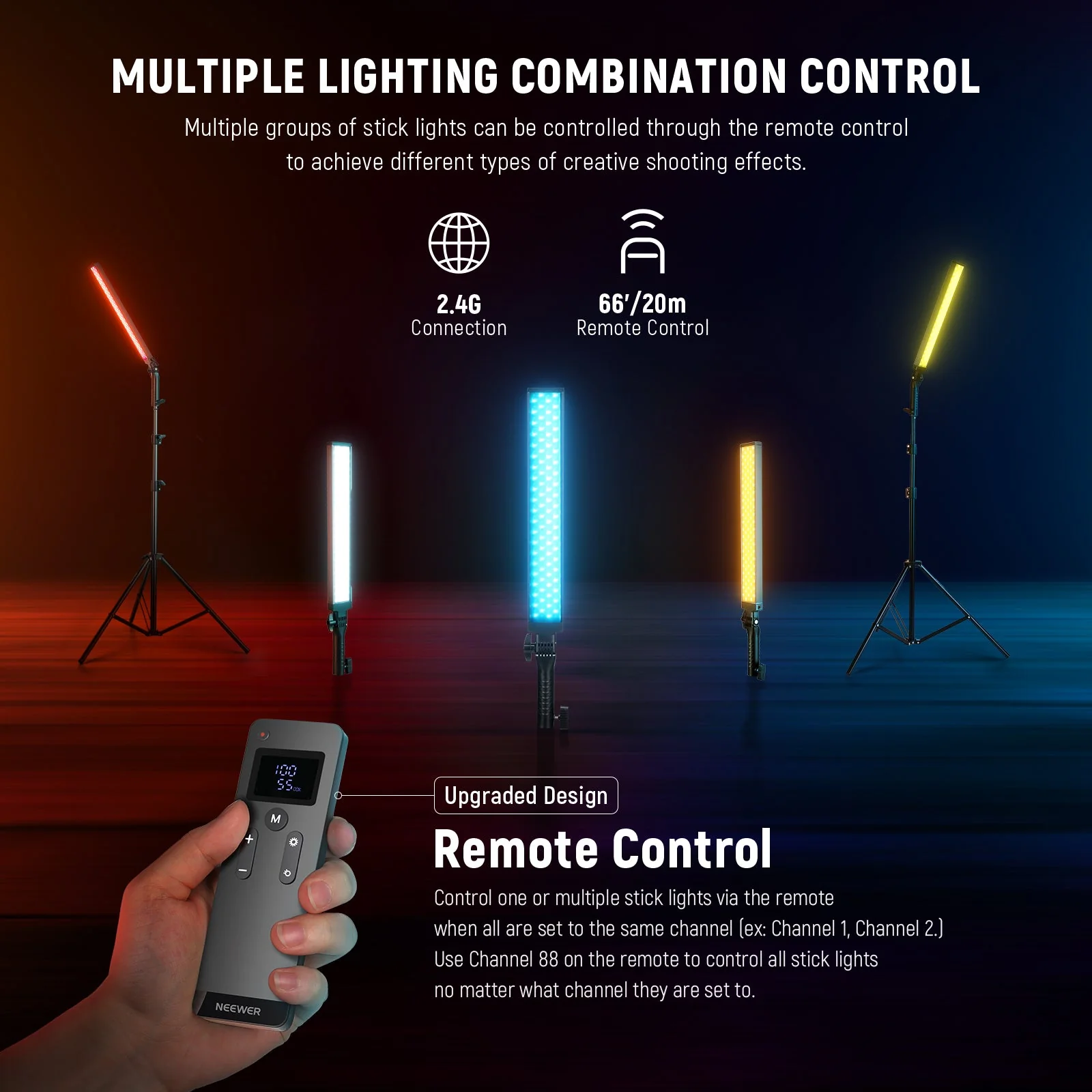 NEEWER BH20B Verbessertes LED Video Lichtstab Set - Image 4
