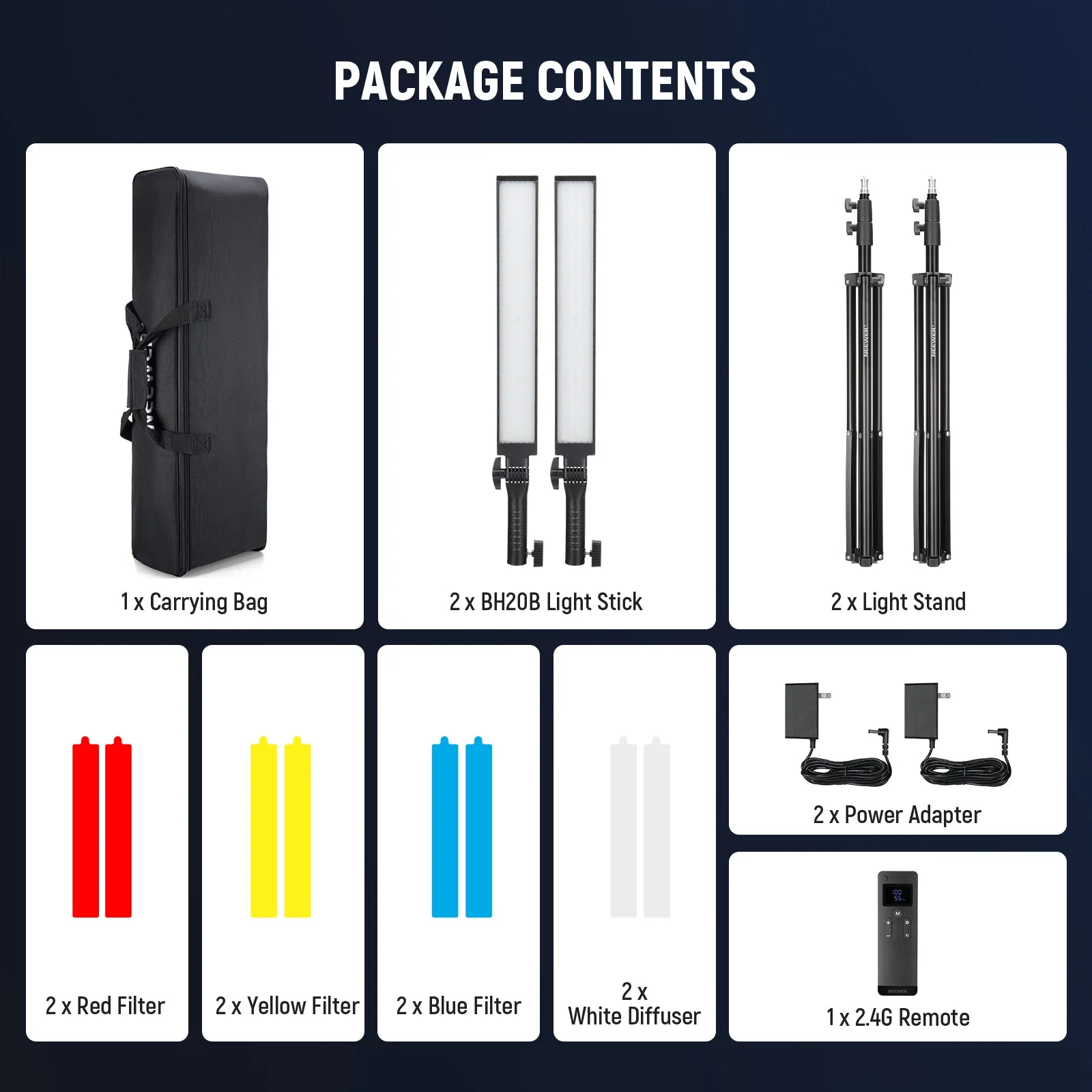 NEEWER BH20B Verbessertes LED Video Lichtstab Set - Image 9