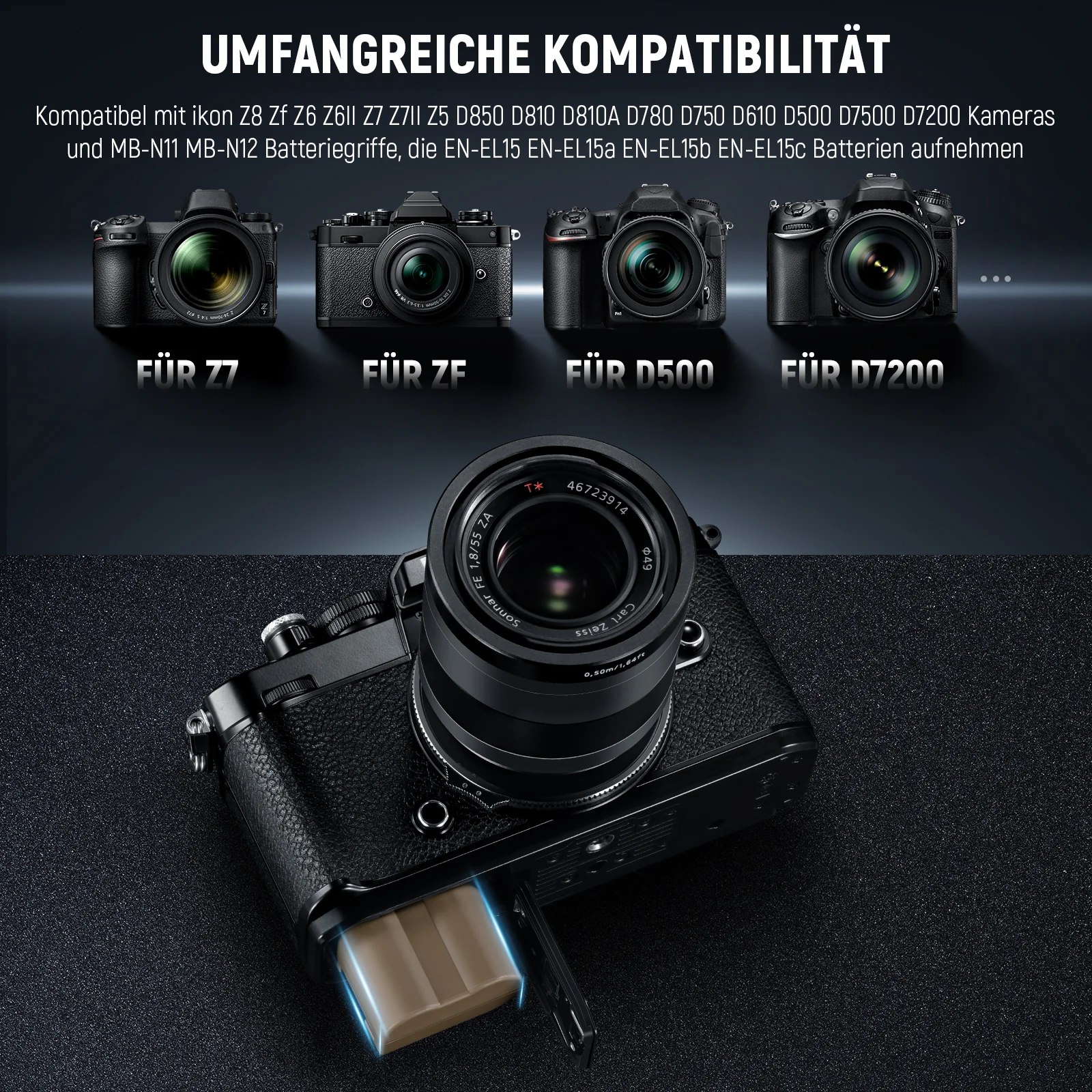NEEWER EN-EL15c Ersatz Kamera Akku 2400mAh für Nikon Zf Z8 Z7 II Z6 II Z5 - Image 2