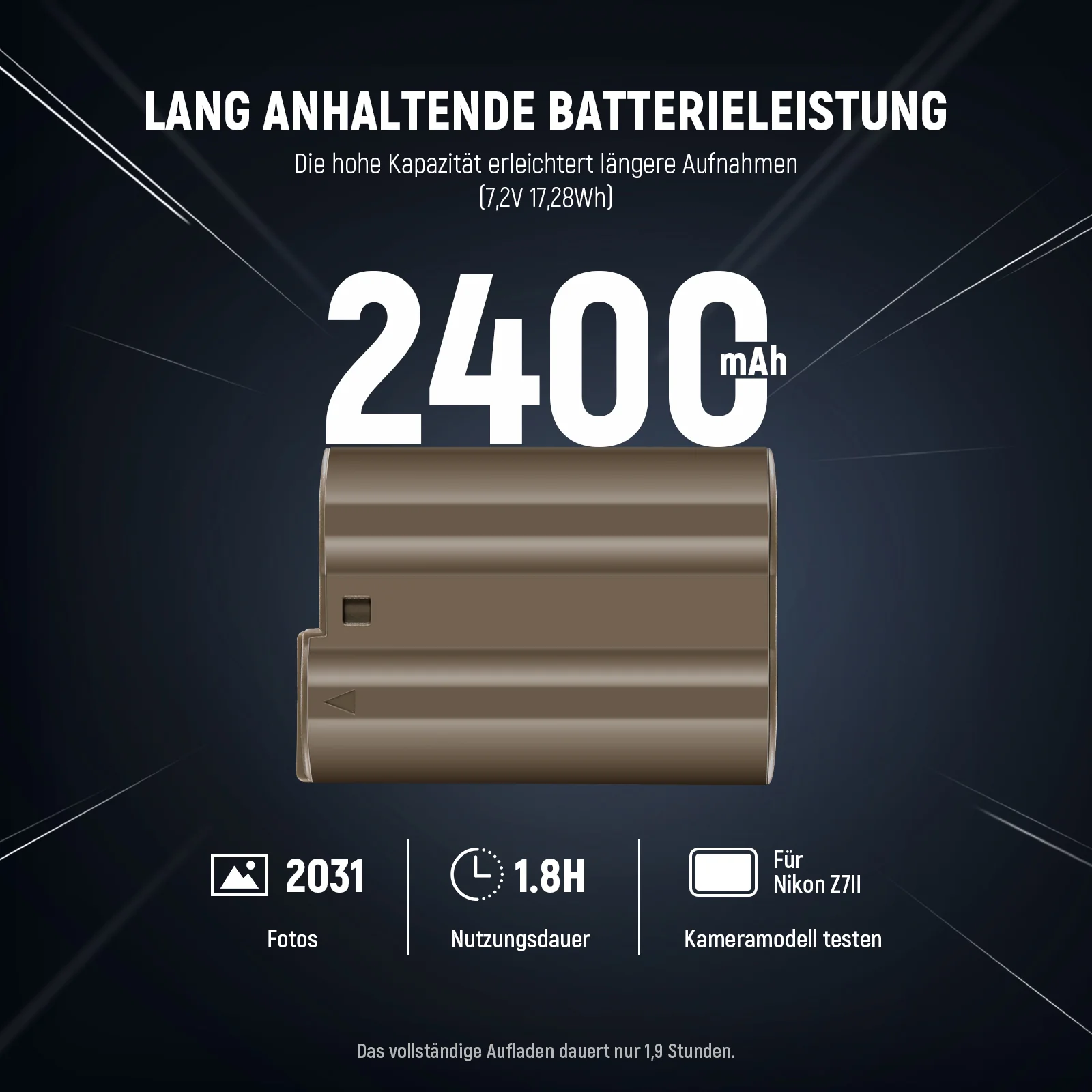 NEEWER EN-EL15c Ersatz Kamera Akku 2400mAh für Nikon Zf Z8 Z7 II Z6 II Z5 - Image 3