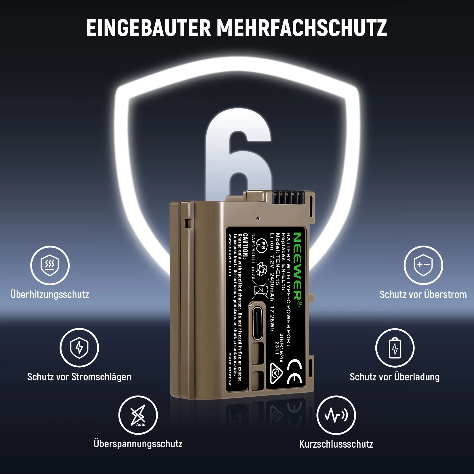 NEEWER EN-EL15c Ersatz Kamera Akku 2400mAh für Nikon Zf Z8 Z7 II Z6 II Z5 - Image 8