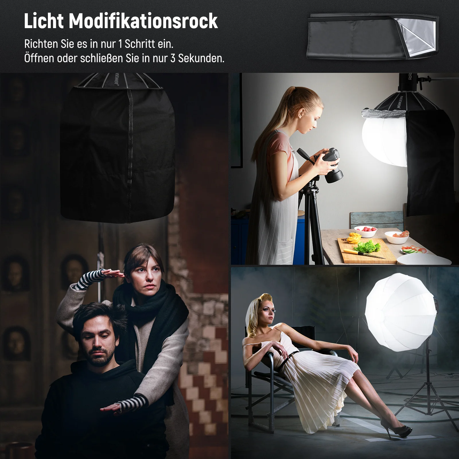 NEEWER NS50L/NS65L/NS90L Laternen Softbox mit 1-Schritt Schnellverschluss - Image 4
