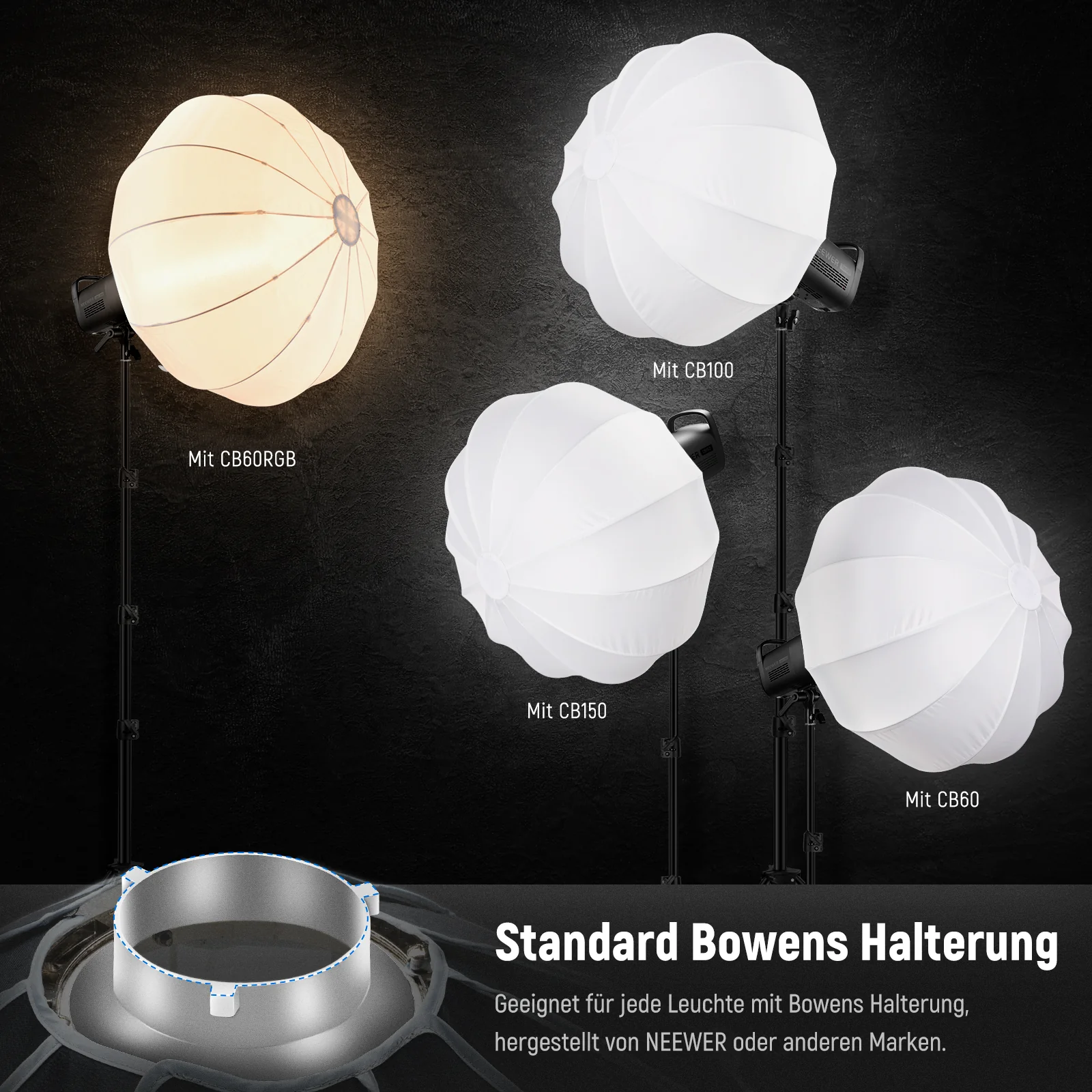 NEEWER NS50L/NS65L/NS90L Laternen Softbox mit 1-Schritt Schnellverschluss - Image 5