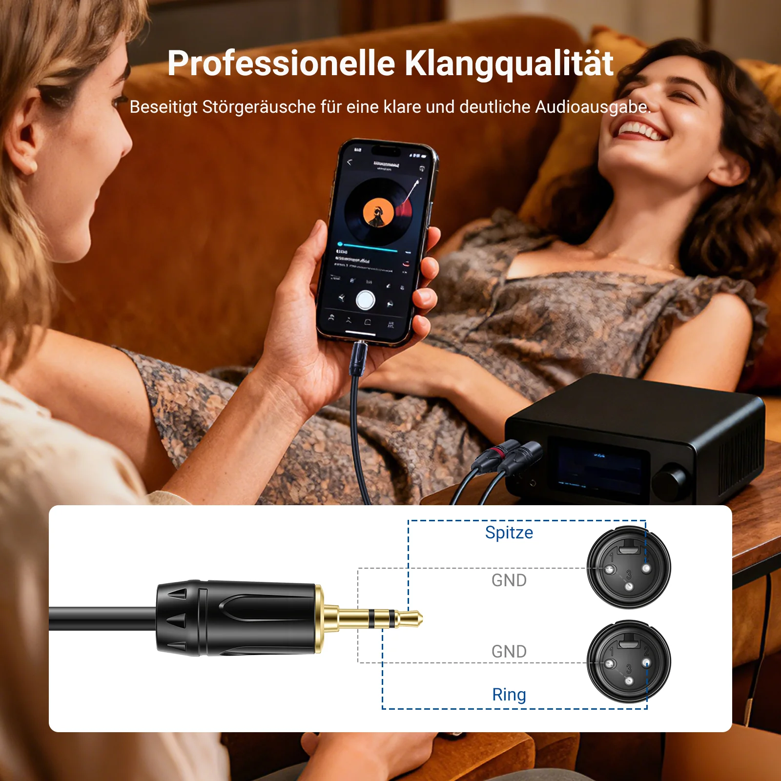 NEEWER 3,5mm 1/8 Zoll TRS AUX auf Dual XLR Breakout-Kabel - Image 19
