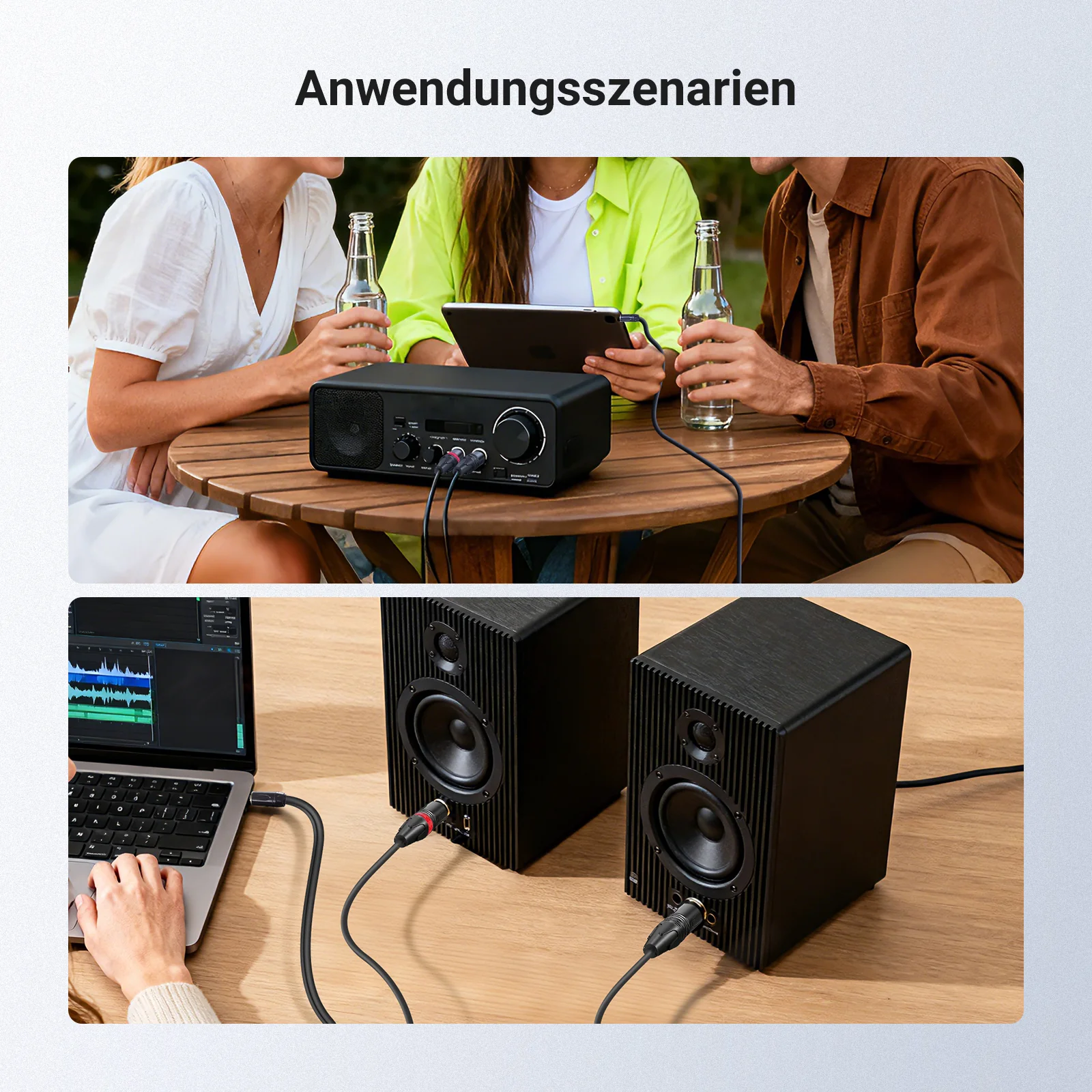 NEEWER 3,5mm 1/8 Zoll TRS AUX auf Dual XLR Breakout-Kabel - Image 20