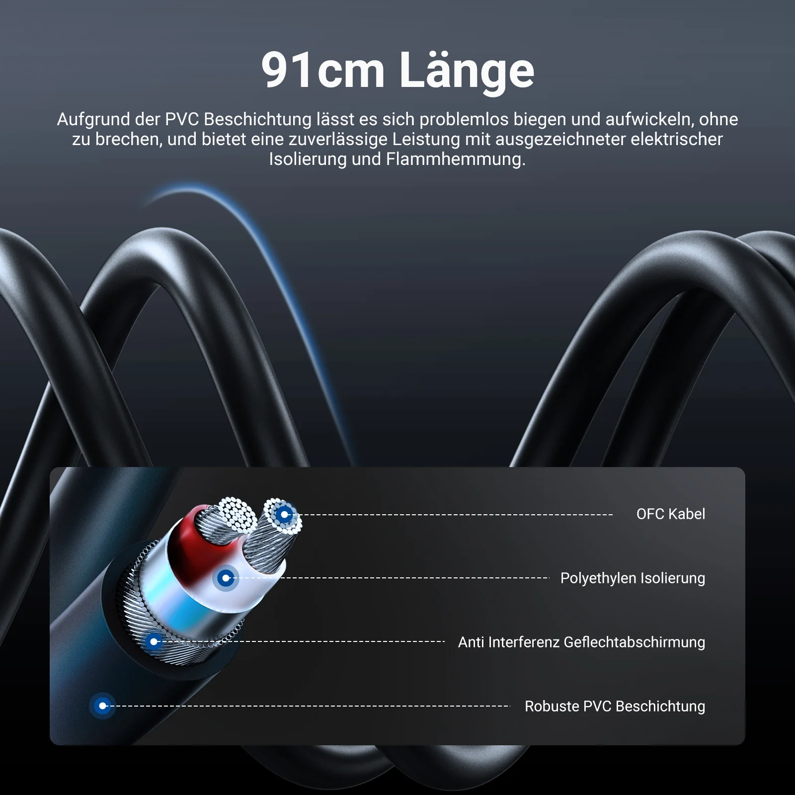 NEEWER 3,5mm 1/8 Zoll TRS AUX auf Dual XLR Breakout-Kabel - Image 4
