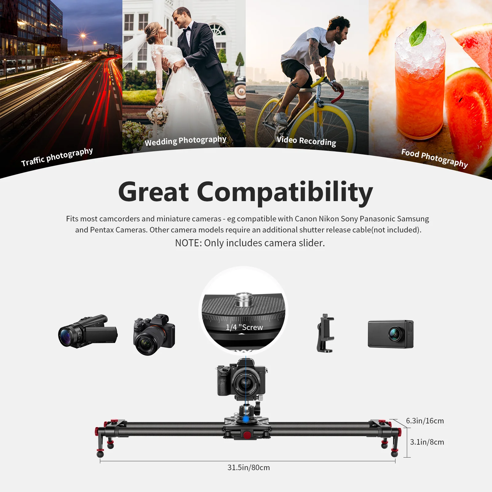 NEEWER ER1 motorisierter Kamera Slider aus Kohlefaser mit App Funksteuerung - Image 12