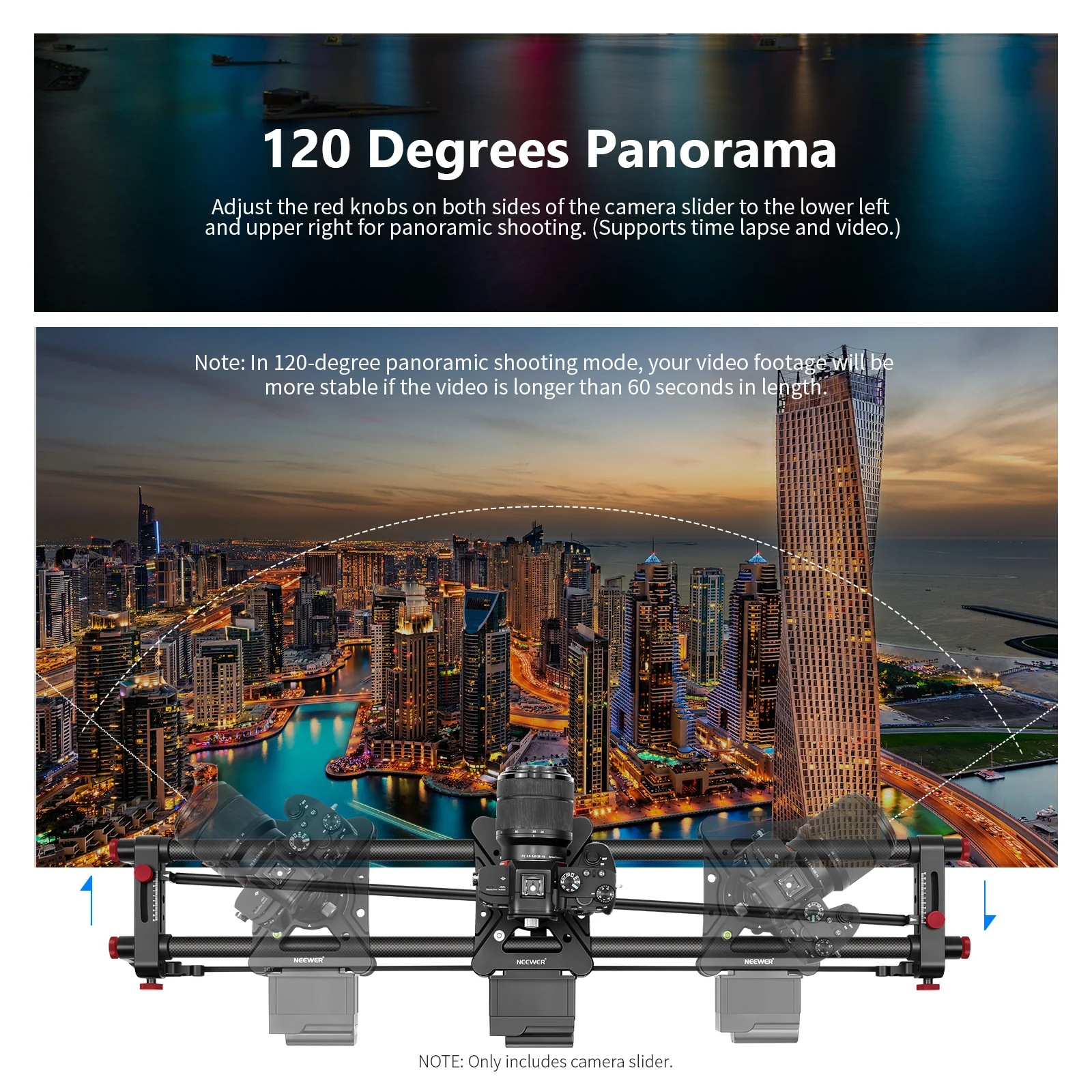 NEEWER ER1 motorisierter Kamera Slider aus Kohlefaser mit App Funksteuerung - Image 23