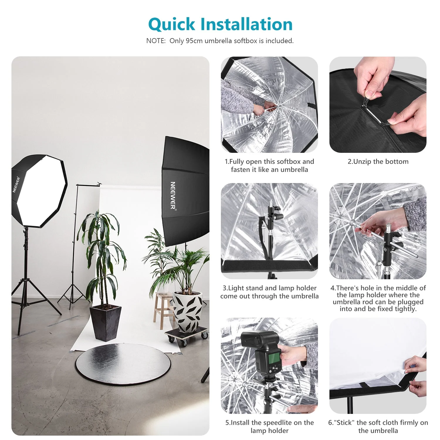 NEEWER 37.5''/95cm achteckige (octa) Softbox mit Tragetasche - Image 6