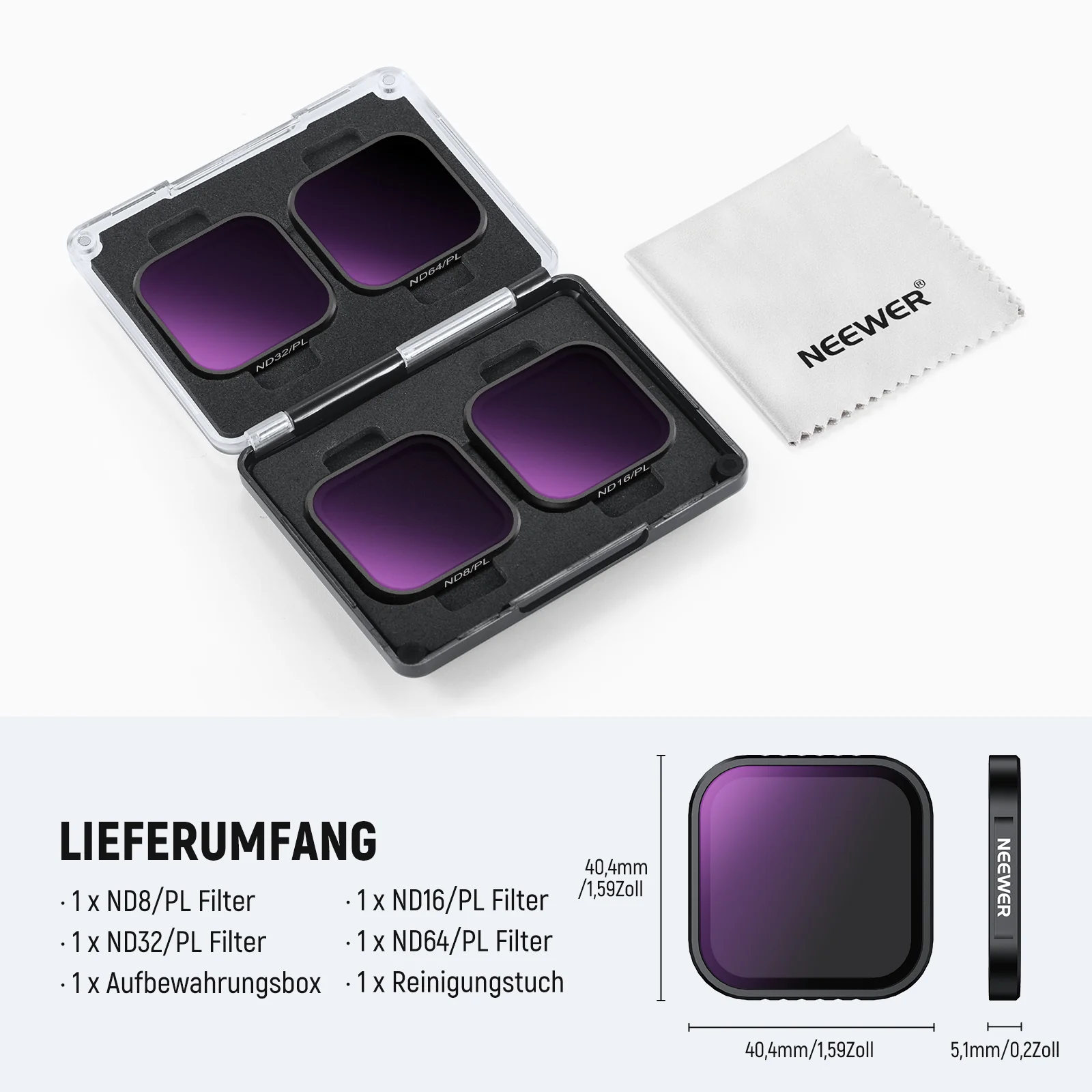 NEEWER FL-C29/FL-C30/FL-C31 4er Pack Filter Set Für Insta360 Ace Pro/Ace Pro 2 - Image 22