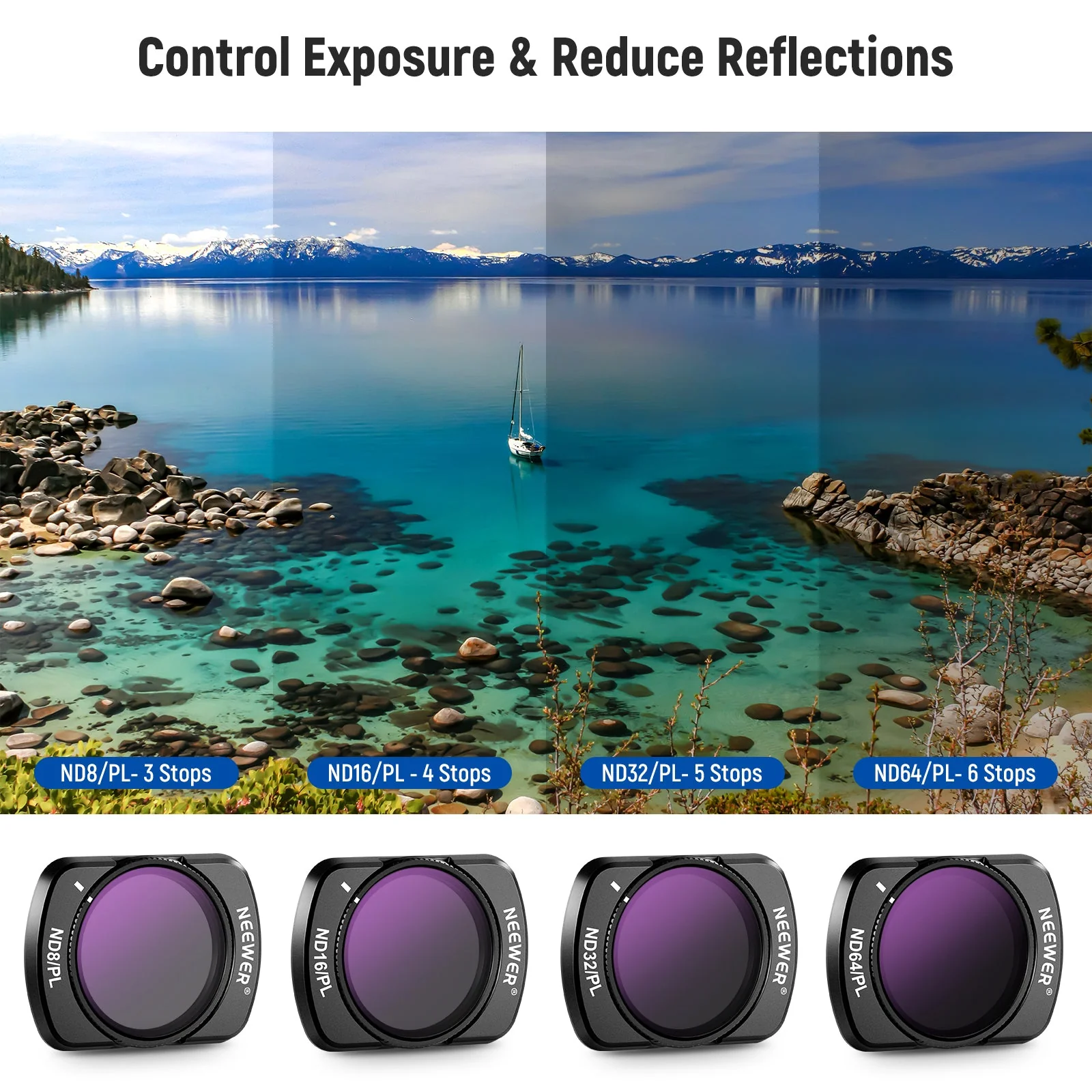 NEEWER 4er Pack Magnetisches ND/PL Filter Set kompatibel mit DJI OSMO Pocket 3 / Pocket 4 & Xtra Muse - Image 4