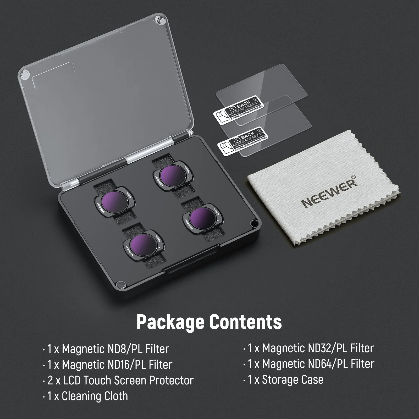 NEEWER 4er Pack Magnetisches ND/PL Filter Set kompatibel mit DJI OSMO Pocket 3 / Pocket 4 & Xtra Muse - Image 8