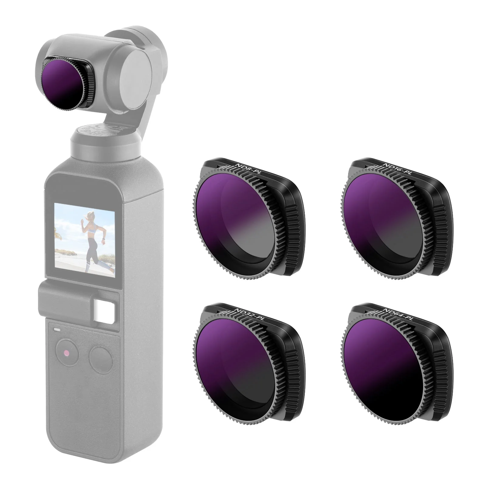 NEEWER 4er Pack Magnetisches ND/PL-Filter Set für DJI Osmo Pocket Kamera