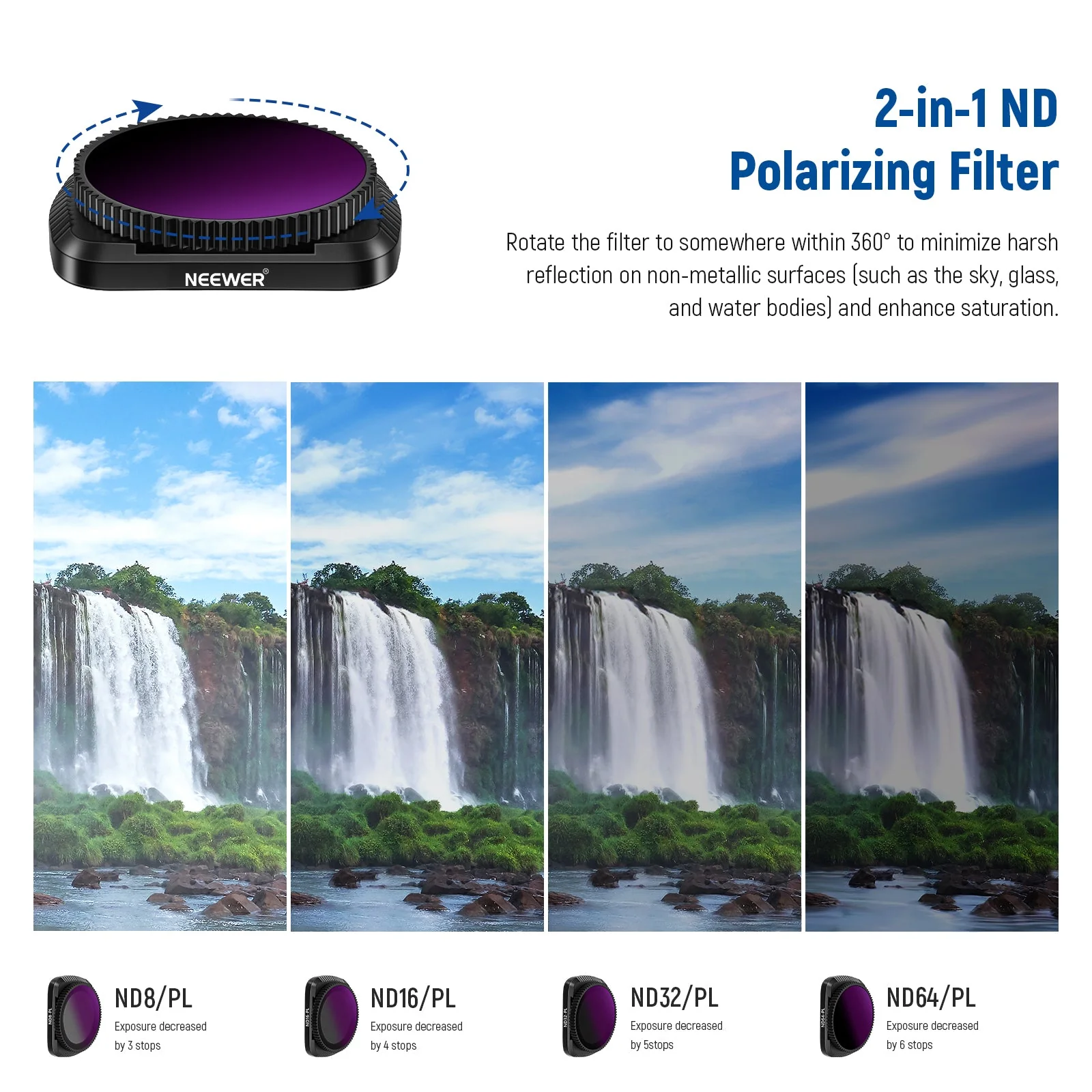 NEEWER 4er Pack Magnetisches ND/PL-Filter Set für DJI Osmo Pocket Kamera - Image 2