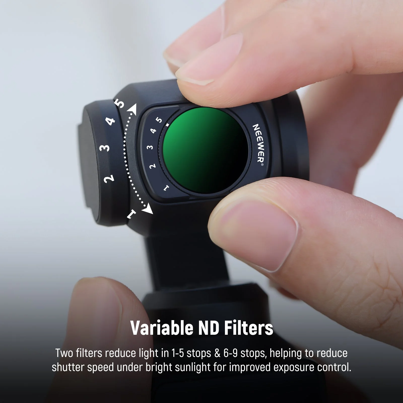 NEEWER 4er Pack Magnetishes Variable ND Filter Set für DJI OSMO Pocket 3 / Pocket 4 & Xtra Muse - Image 3