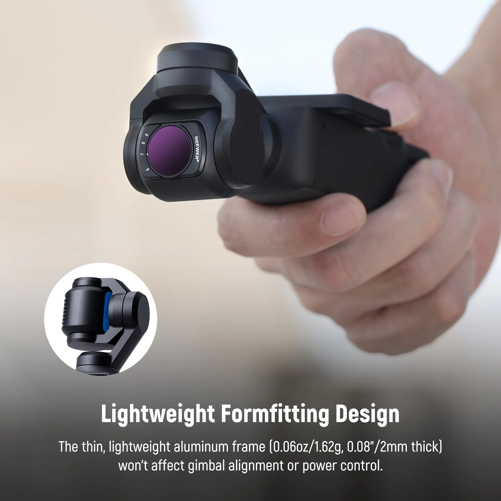 NEEWER 4er Pack Magnetishes Variable ND Filter Set für DJI OSMO Pocket 3 / Pocket 4 & Xtra Muse - Image 8