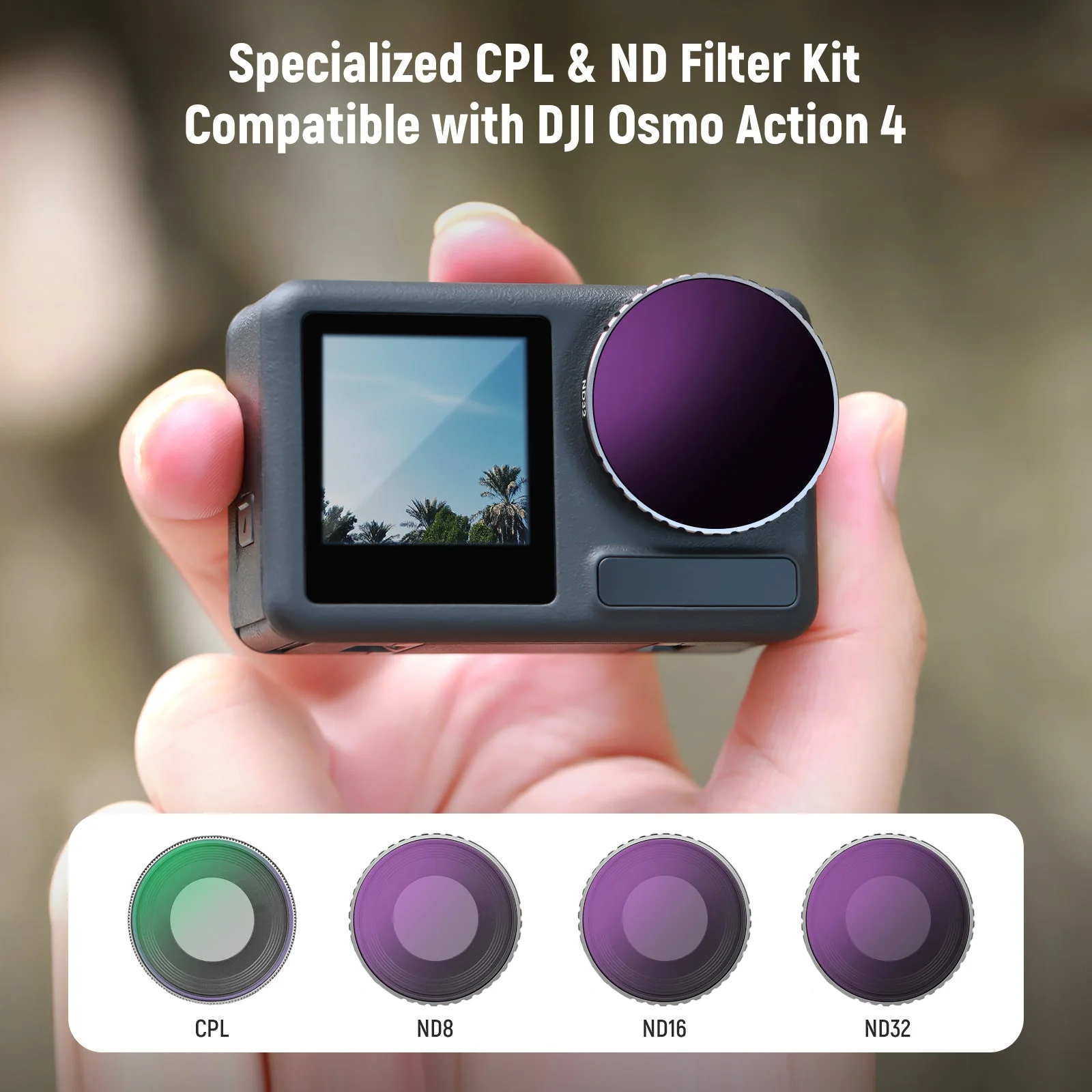 NEEWER 4er Pack ND Filter für DJI Osmo Action 5 PRO/Action 4 - Image 2