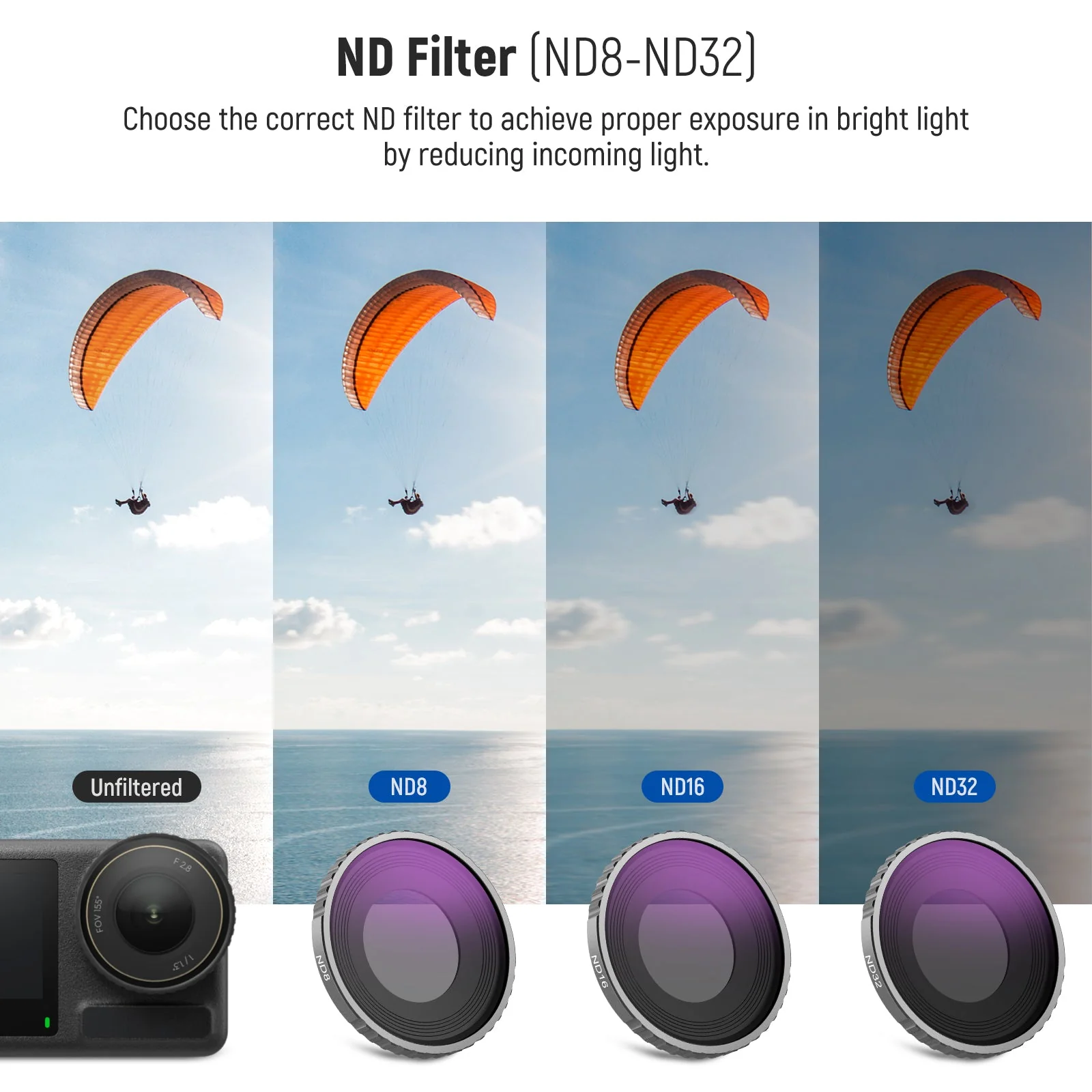 NEEWER 4er Pack ND Filter für DJI Osmo Action 5 PRO/Action 4 - Image 4