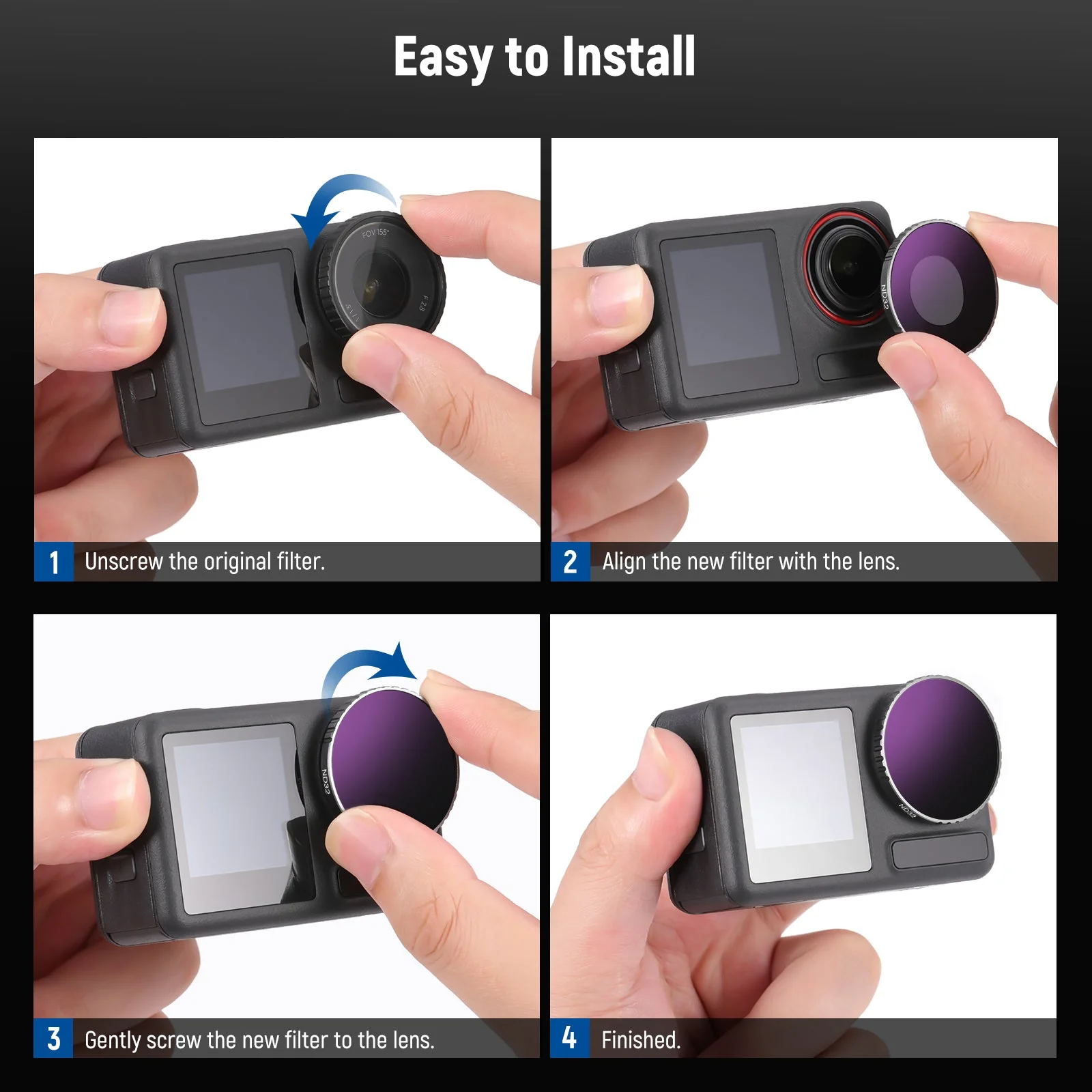 NEEWER 4er Pack ND Filter für DJI Osmo Action 5 PRO/Action 4 - Image 8