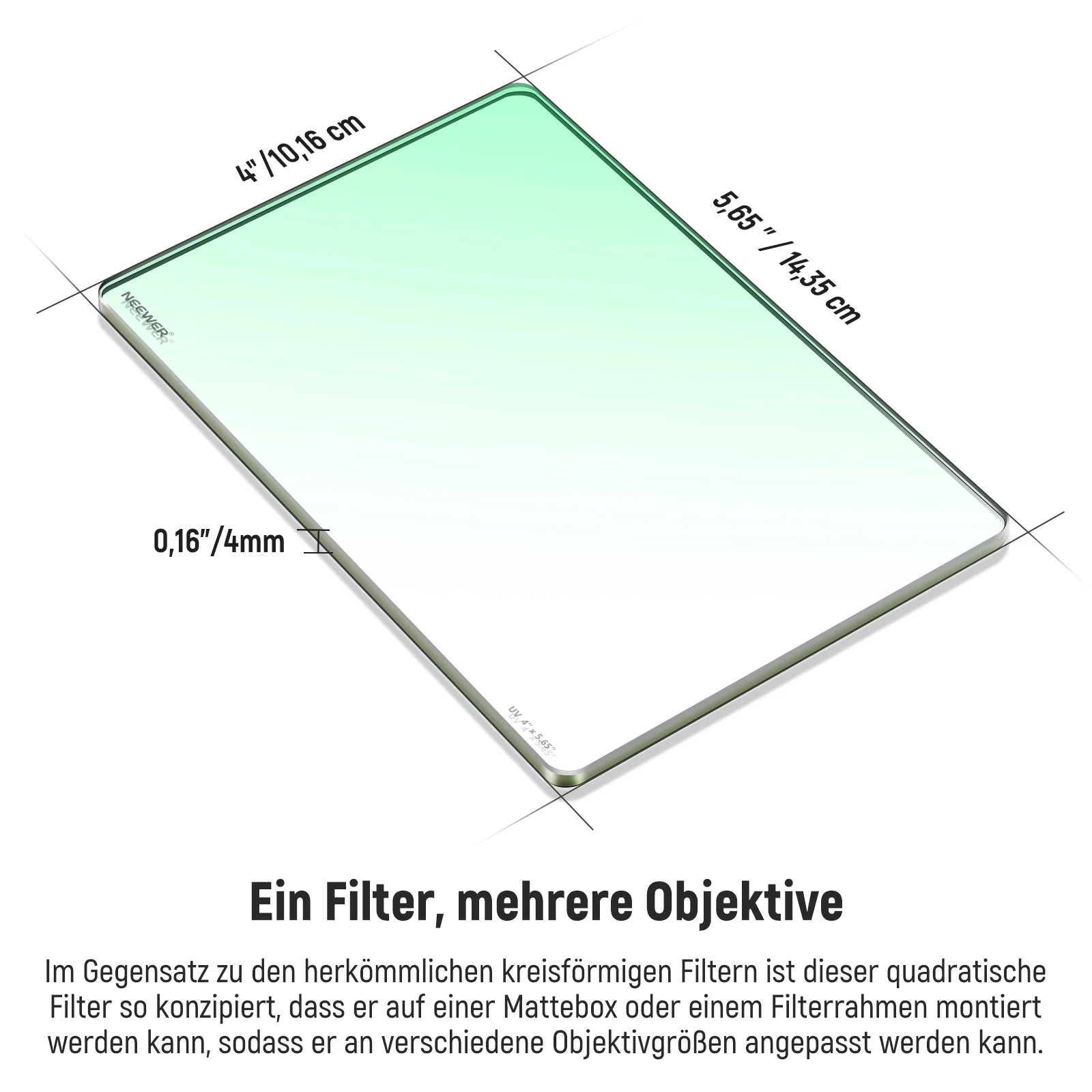 NEEWER 4"x5.65" Square UV Filter - Image 4