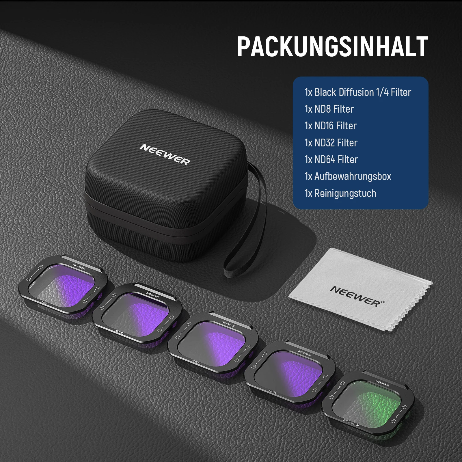 NEEWER 5er Pack Handy Objektiv Filter Set - Image 8