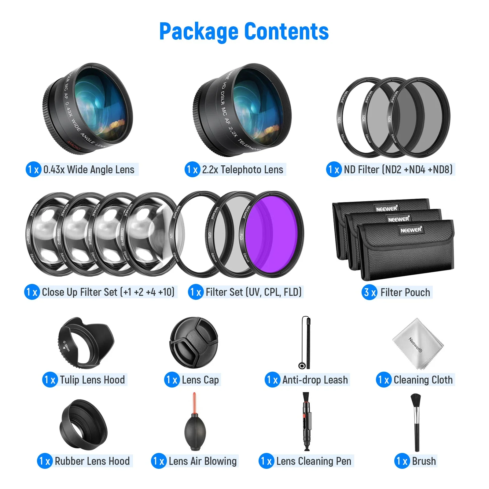 NEEWER 49/52/55/58mm Objektiv- und Filter-Set - Image 8