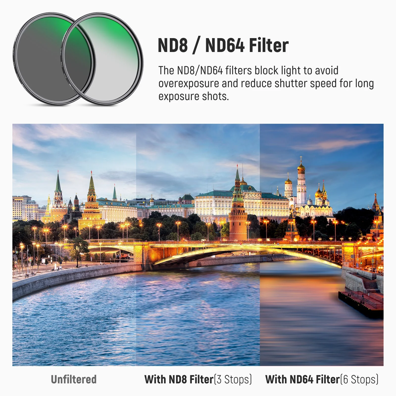 NEEWER ND&CPL Objektiv-Filter Set (ND8 ND64 CPL) - Image 5