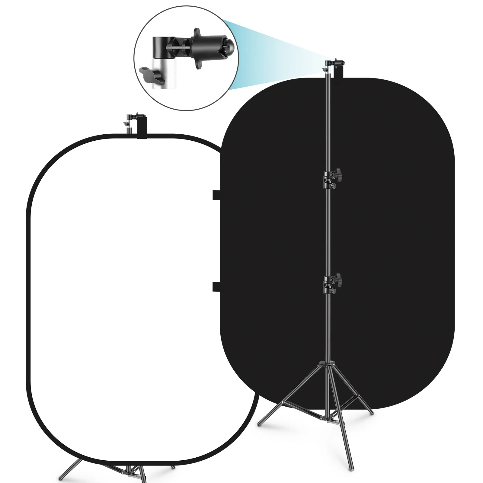 NEEWER 1.5x2m 2-in-1 Chroma Key Hintergrund Set(schwarz&weiß)
